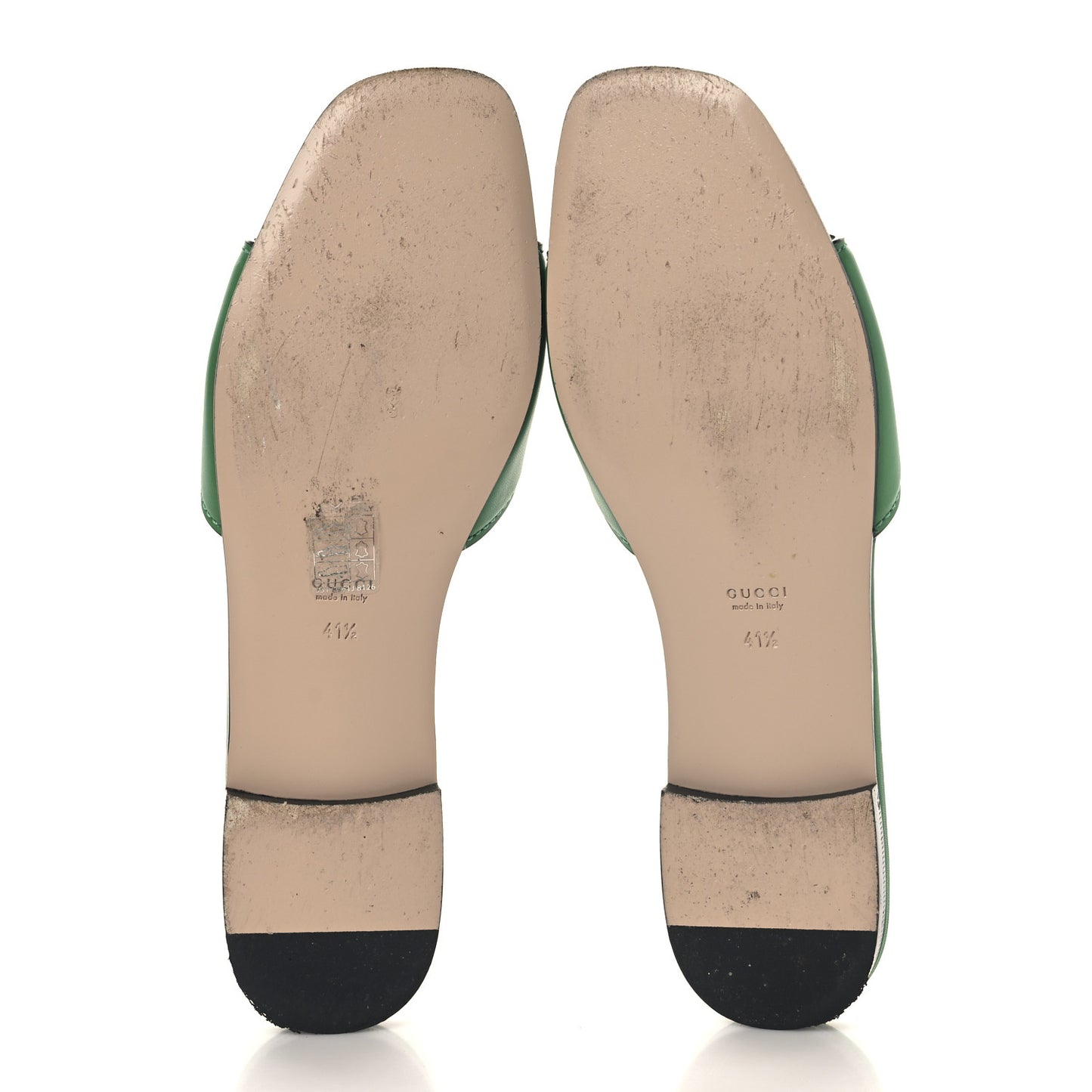 Cosmos Softy Calfskin Interlocking G Cut Out Slide Sandals 41.5 New Shamarock