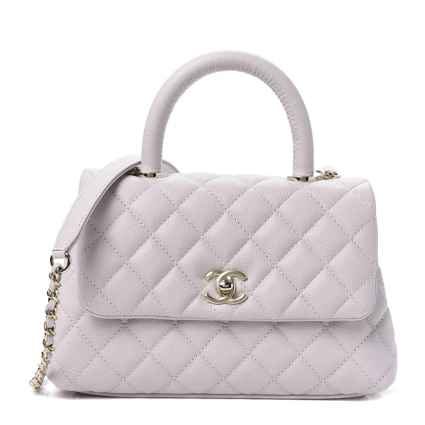 Caviar Quilted Mini Coco Handle Flap Lilas Lilac