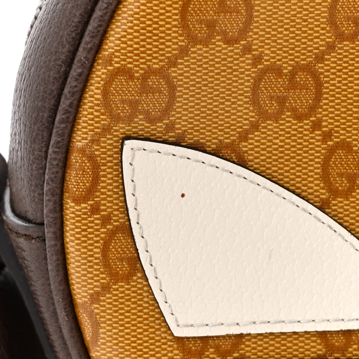 Gucci X ADIDAS Crystal Vintage Monogram Textured Dollar Calfskin Web Trefoil Small Ophidia Round Shoulder Bag Mid Natural Nut Off White New Acero 10 of 10
