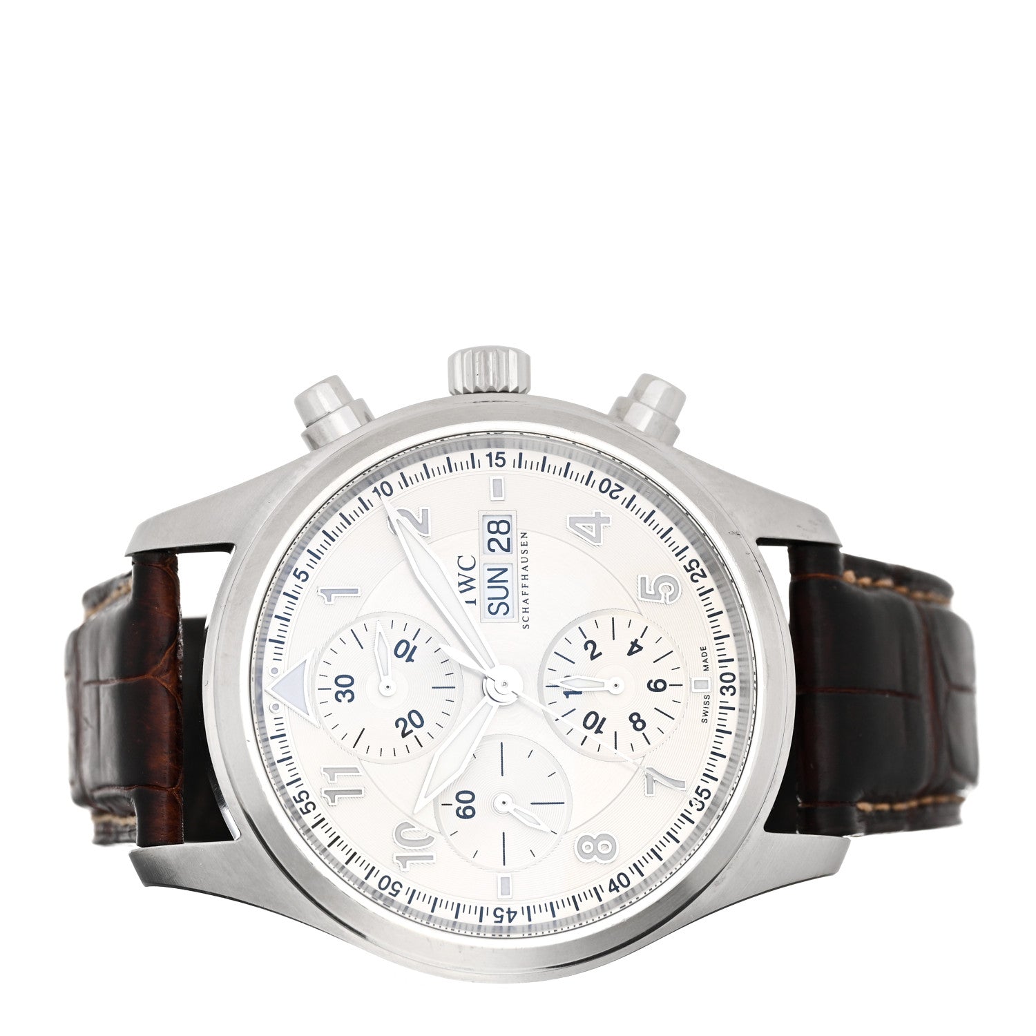 IWC Stainless Steel Alligator 42mm Spitfire Chronograph Automatic Watch IW371702 2 of 4