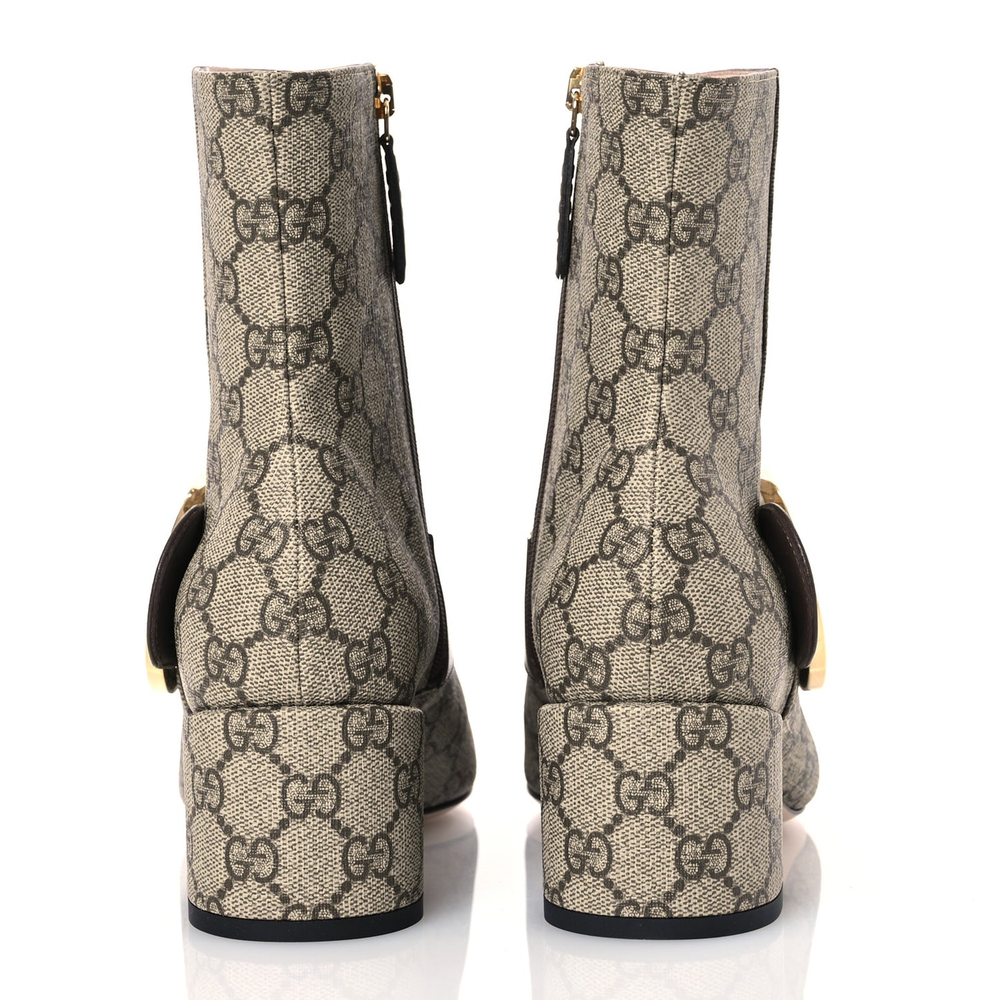 GG Supreme Monogram Malaga Kid Blondie 55mm Ankle Boots 39.5 Beige Ebony New Acero
