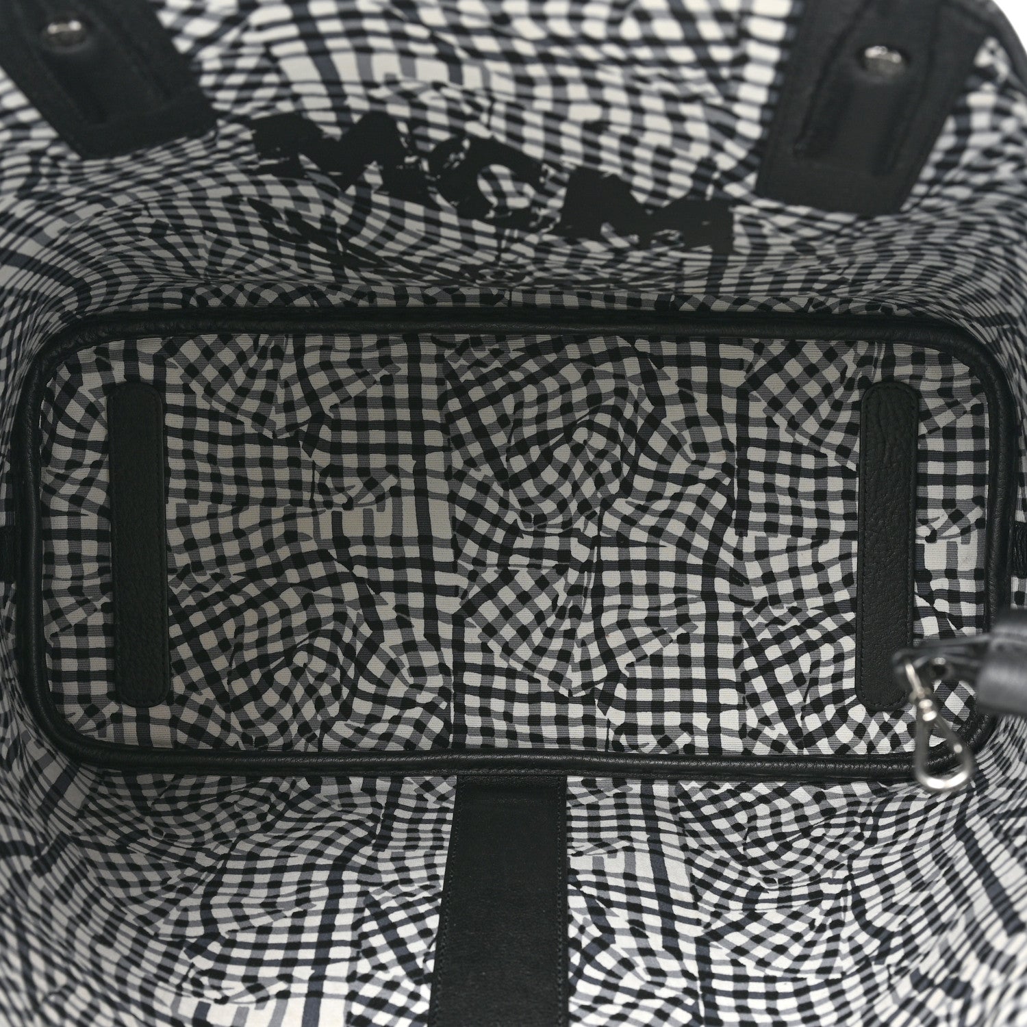 MCM Grained Calfskin Visetos Medium Liz Reversible Shopper Tote Black 9 of 19