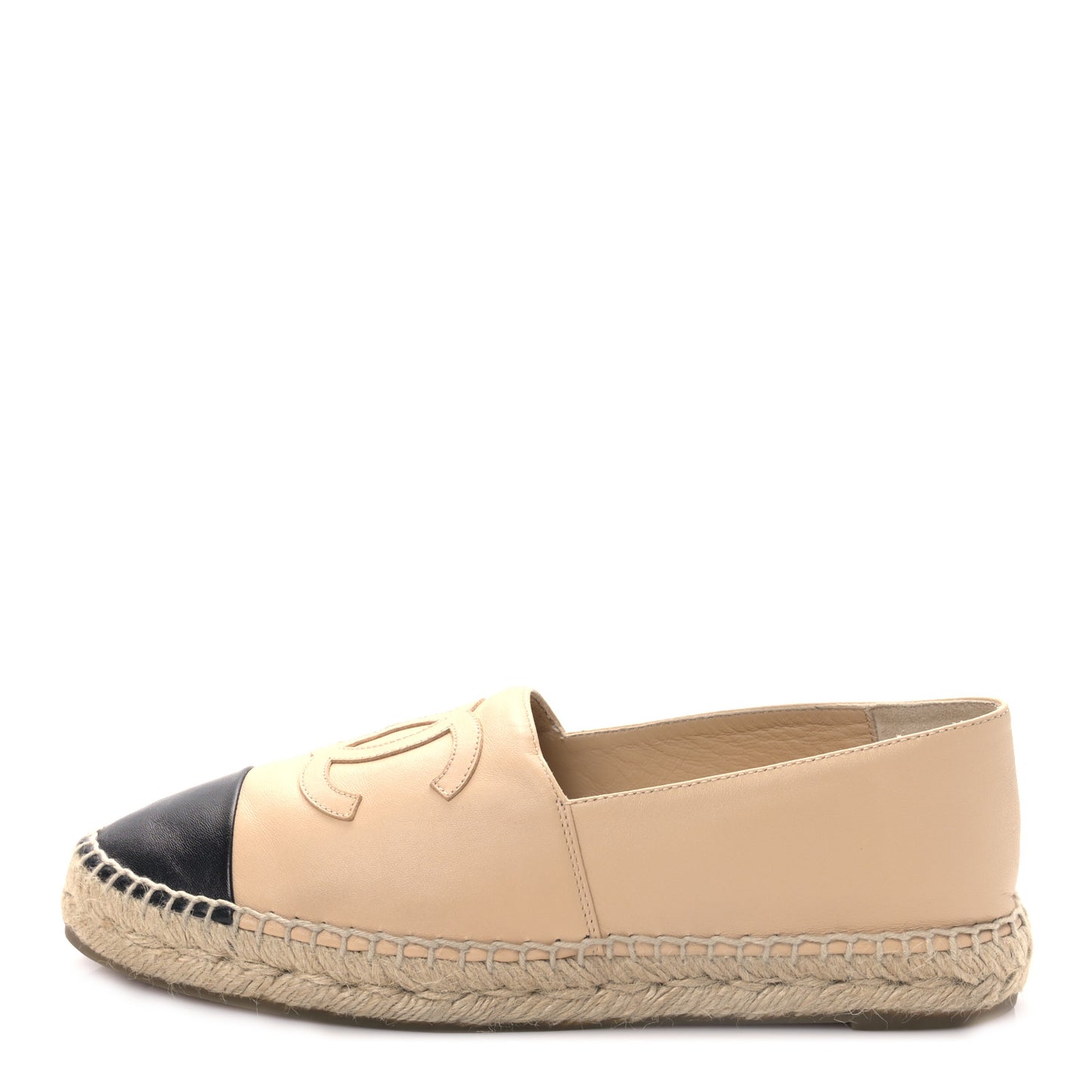Lambskin CC Espadrilles 39 Beige Black