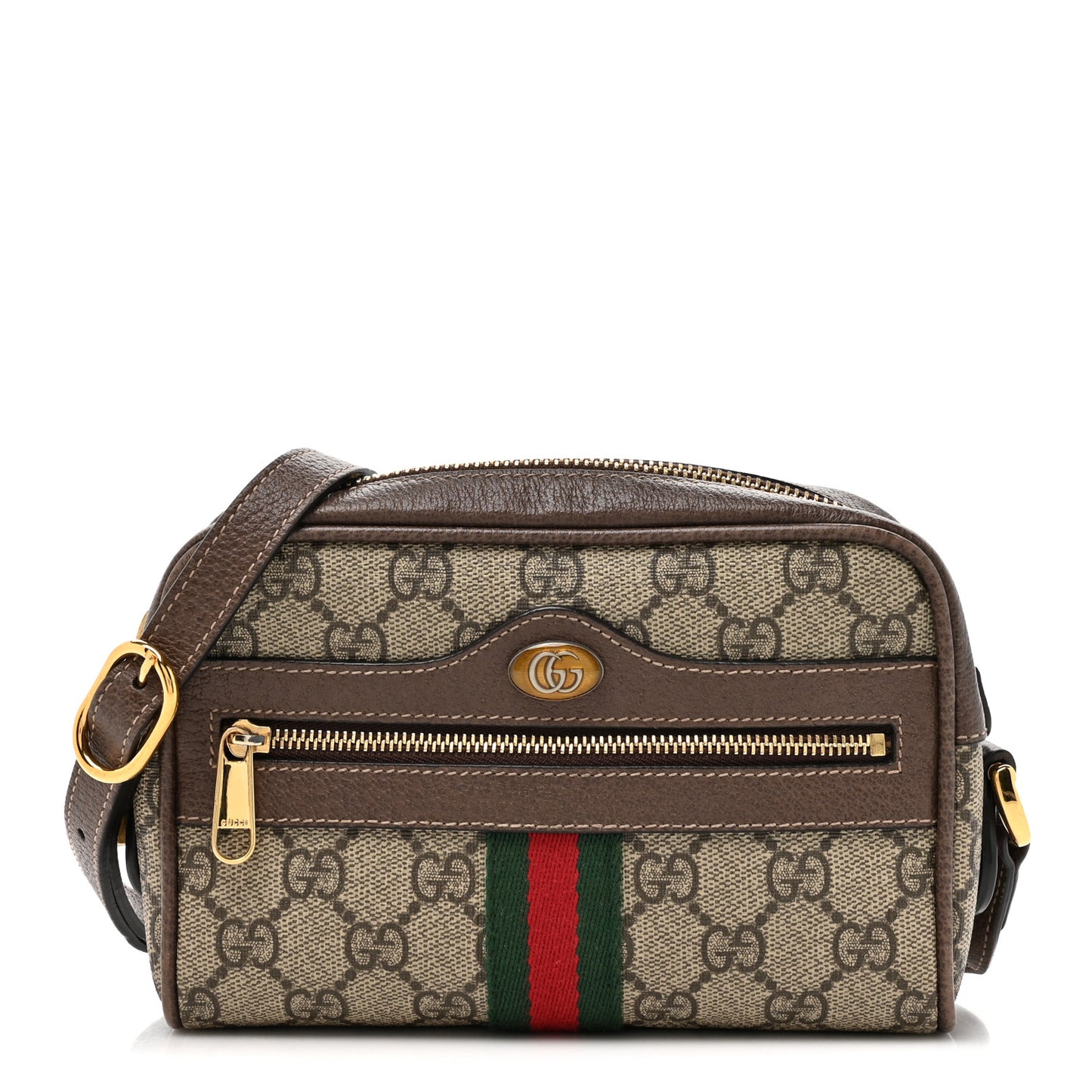 GG Supreme Monogram Web Mini Ophidia Shoulder Bag Brown
