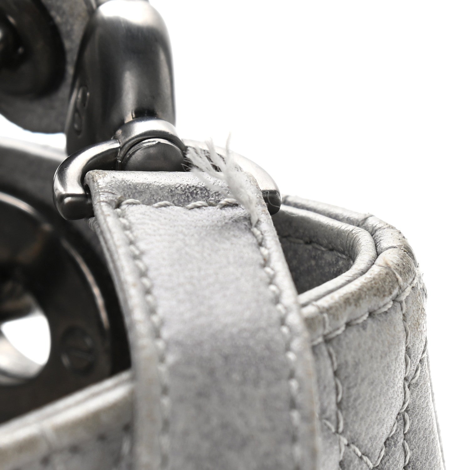 Christian Dior Lambskin Cannage Medium Lady Dior Grey 7 of 14