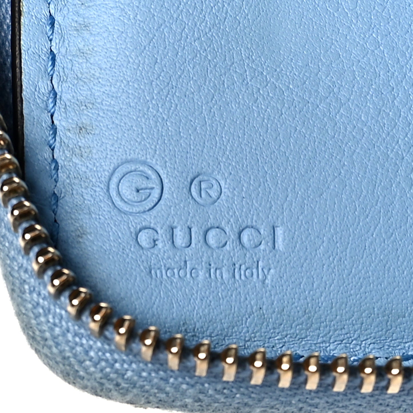 Soft Microguccissima Zip Around Organizer Wallet Mineral Blue