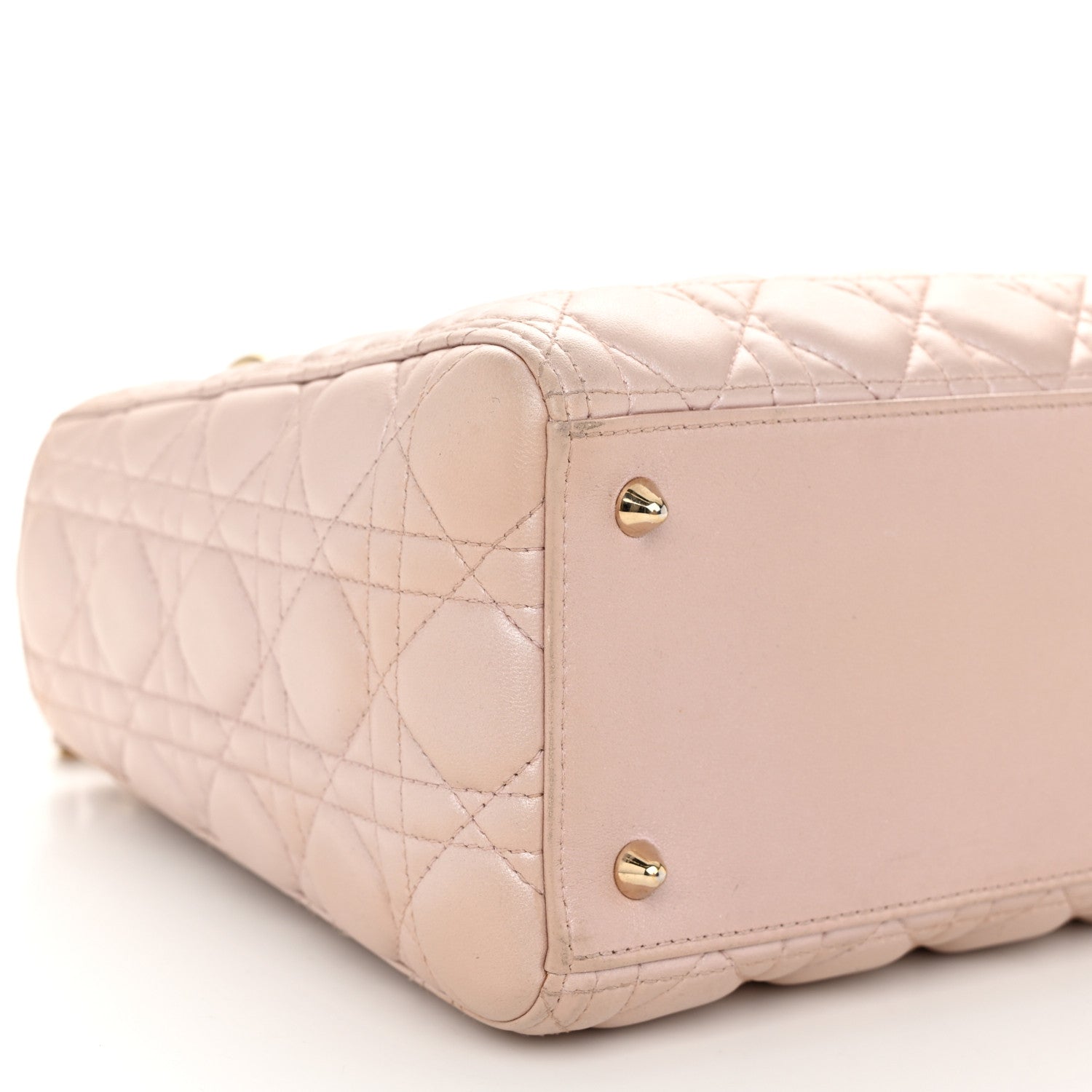 Christian Dior Pearly Lambskin Cannage Medium Lady Dior Lotus 9 of 11