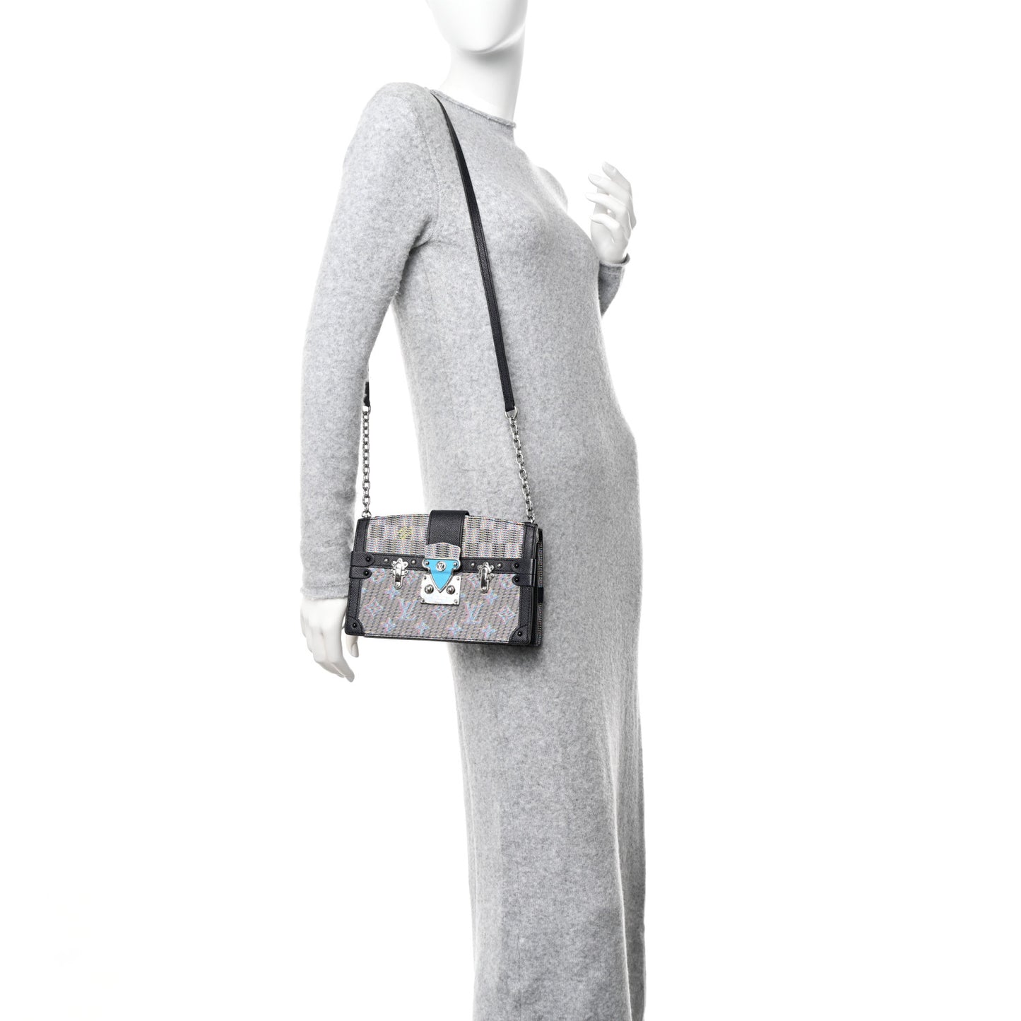Calfskin Monogram LV Pop Trunk Clutch Blue