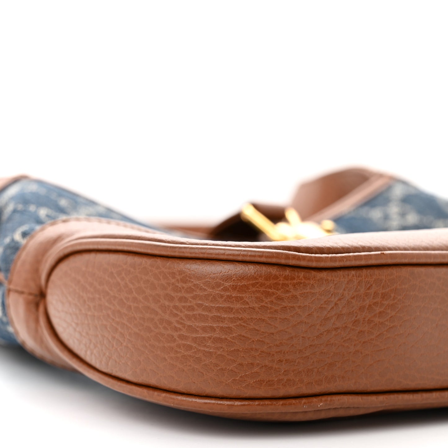 New Denim GG Monogram Calfskin Small Jackie 1961 Hobo Blue Tea Cuir