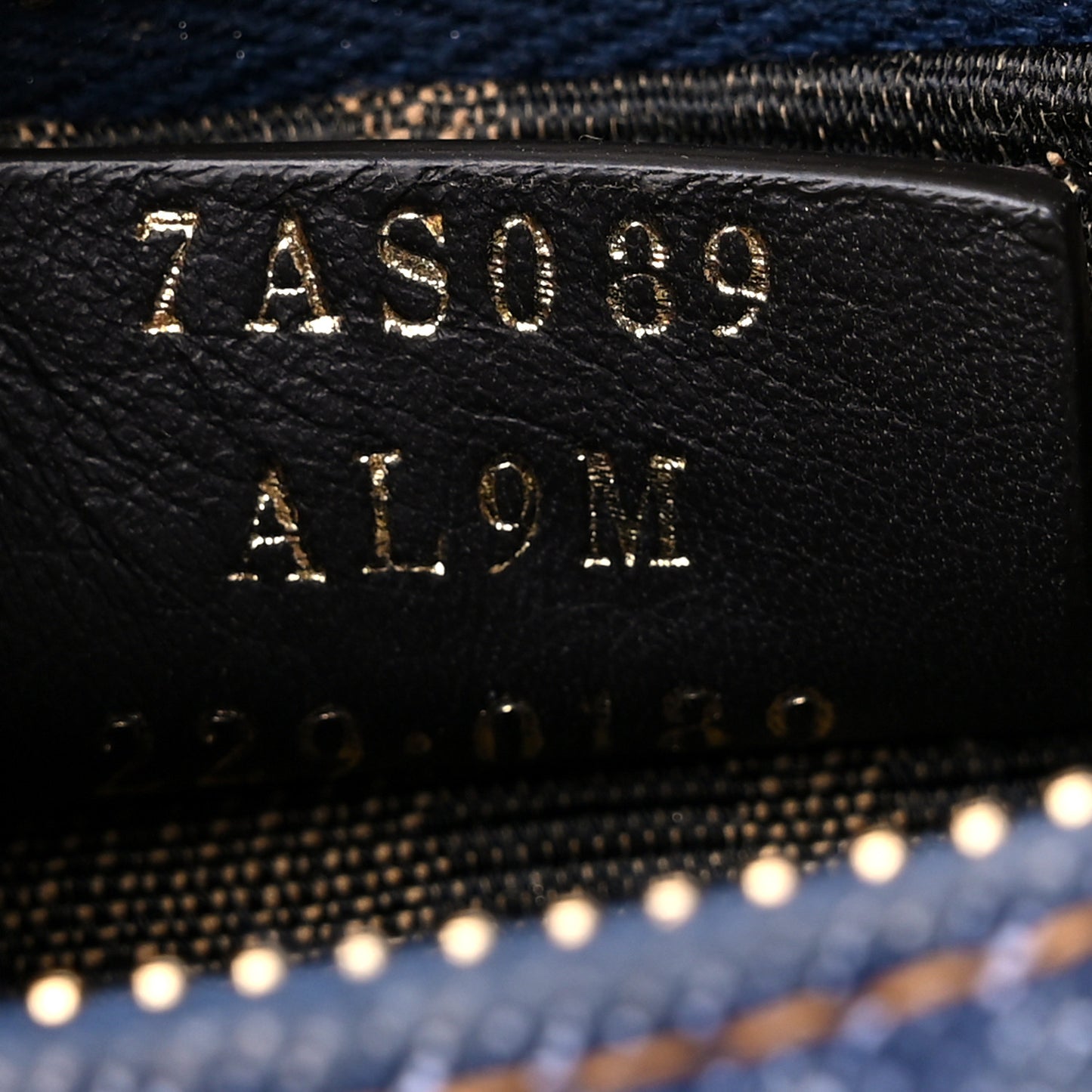 Denim Shiny Nappa Nano Fendigraphy Hobo Charm Blue Moro