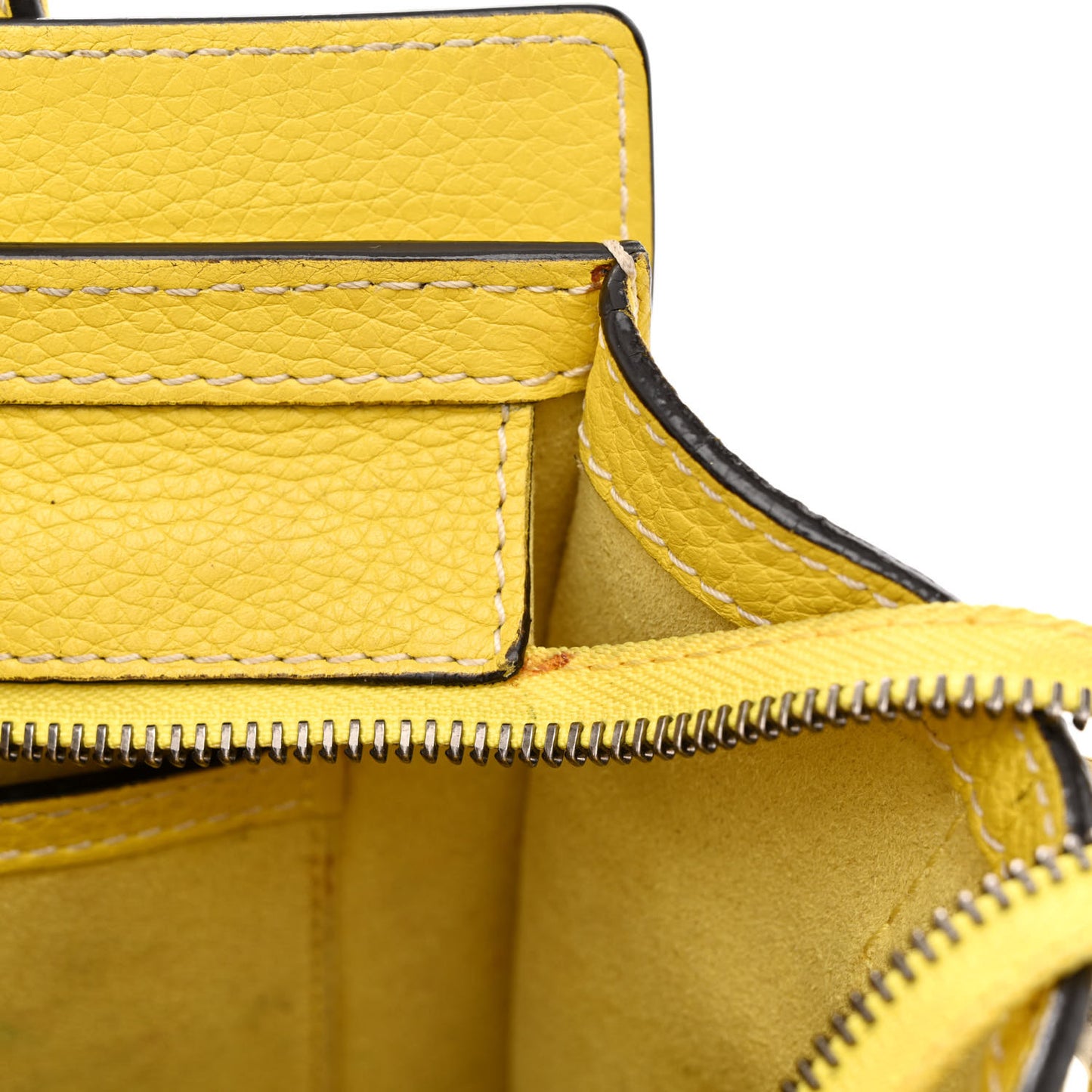 Drummed Calfskin Nano Luggage Citron