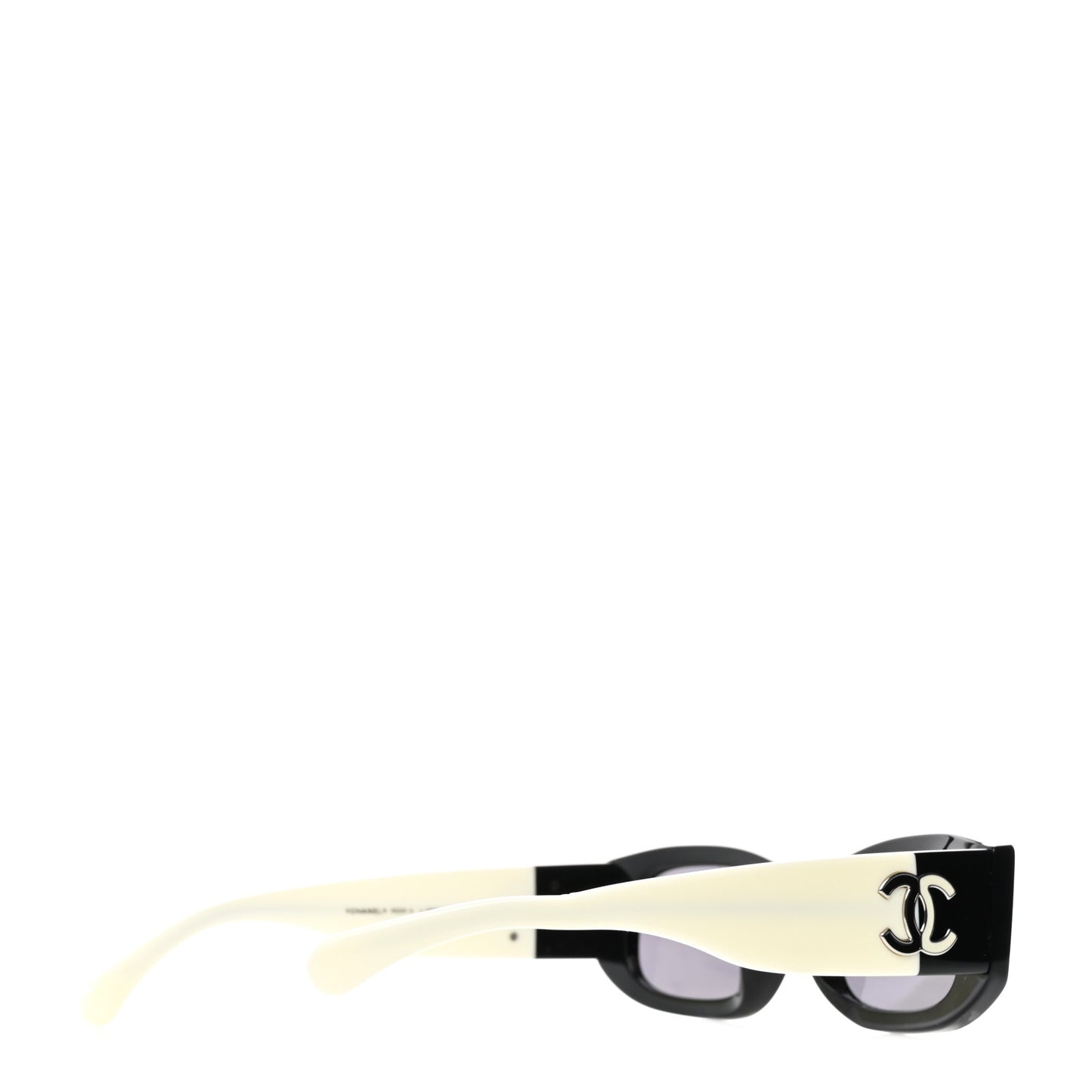 Acetate Rectangle Sunglasses 5525 Black White
