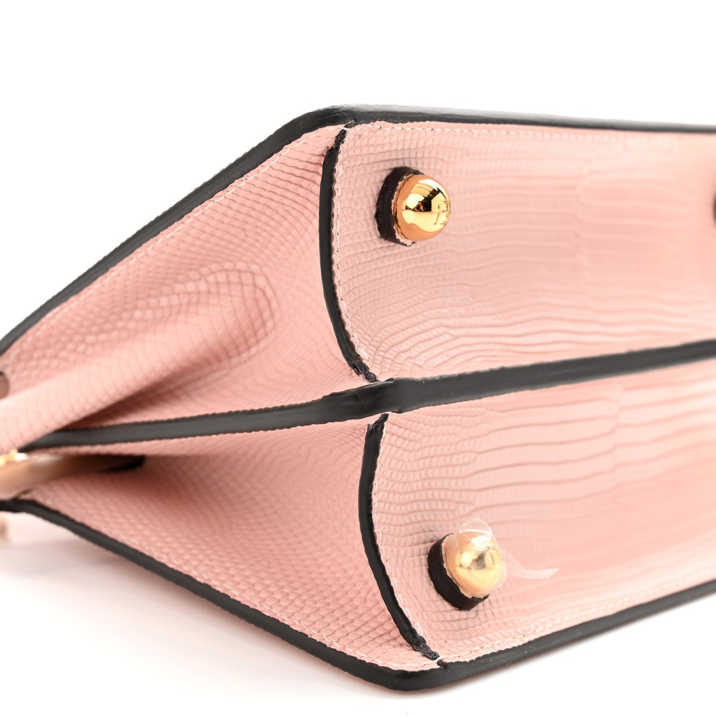 Glazed Lizard Shiny Nappa Petite Peekaboo I SEE U Satchel Rosa Confetto