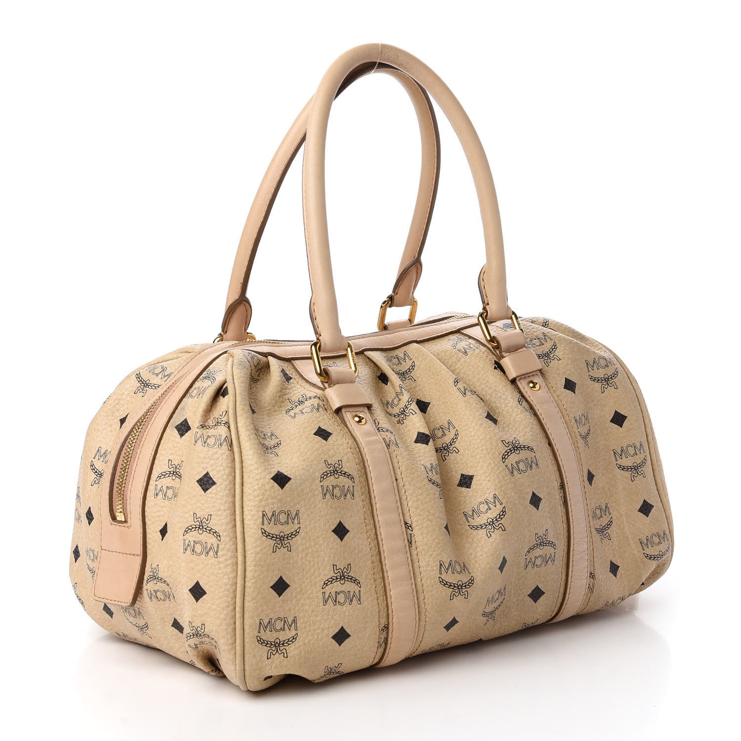 Visetos Vintage Boston Satchel Beige