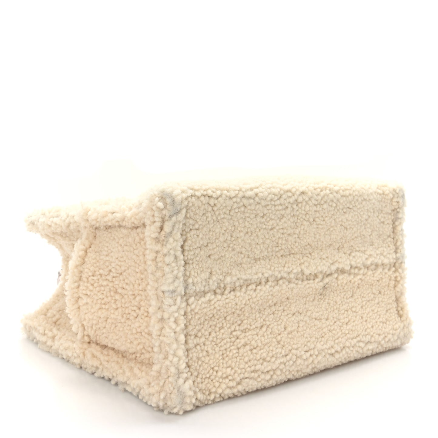 Shearling Calfskin Triomphe Small Cabas Thais Natural Tan