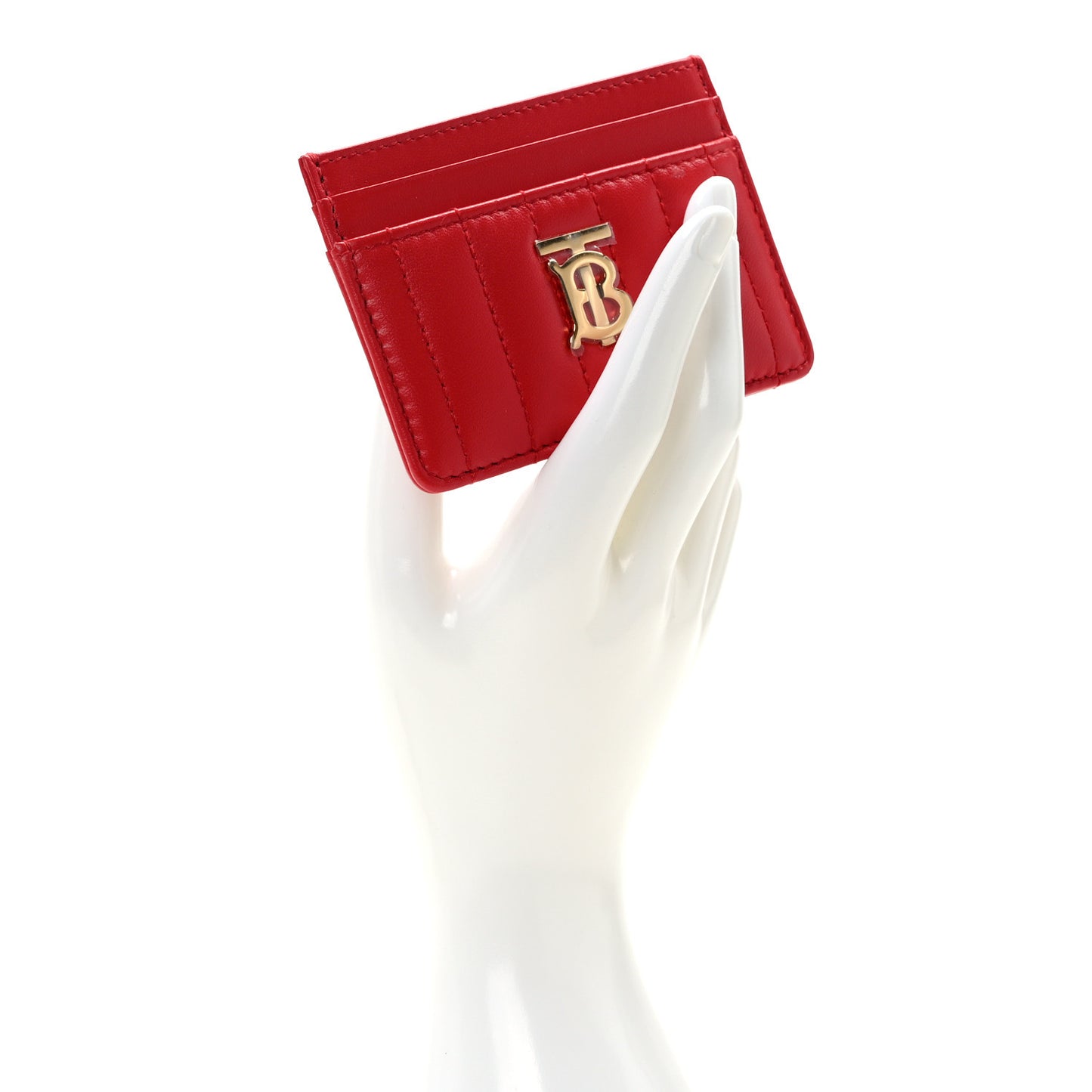 Lambskin Quilted Small Lola Card Holder Red