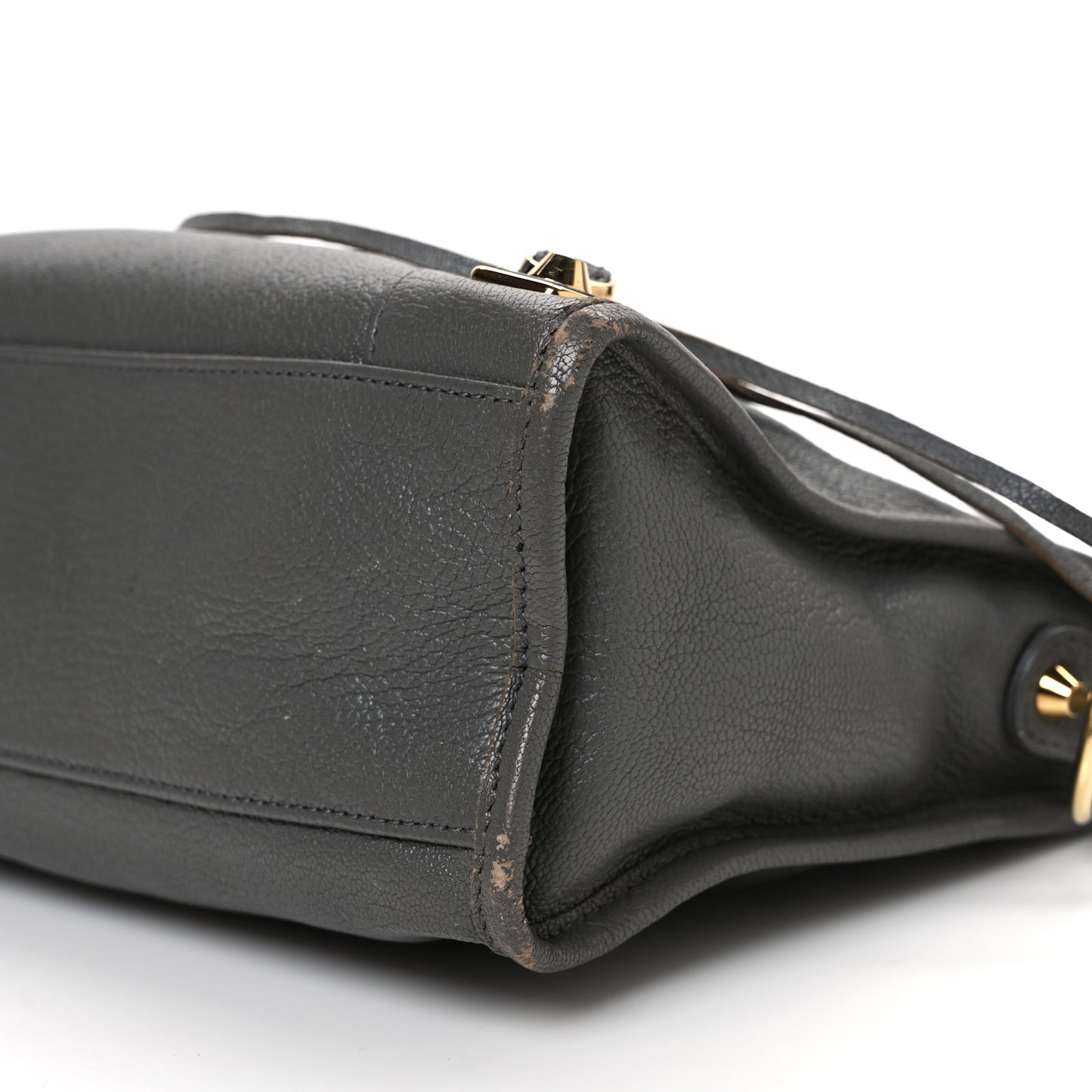 Chevre Gold Metallic Edge Hardware S City Gris Acier