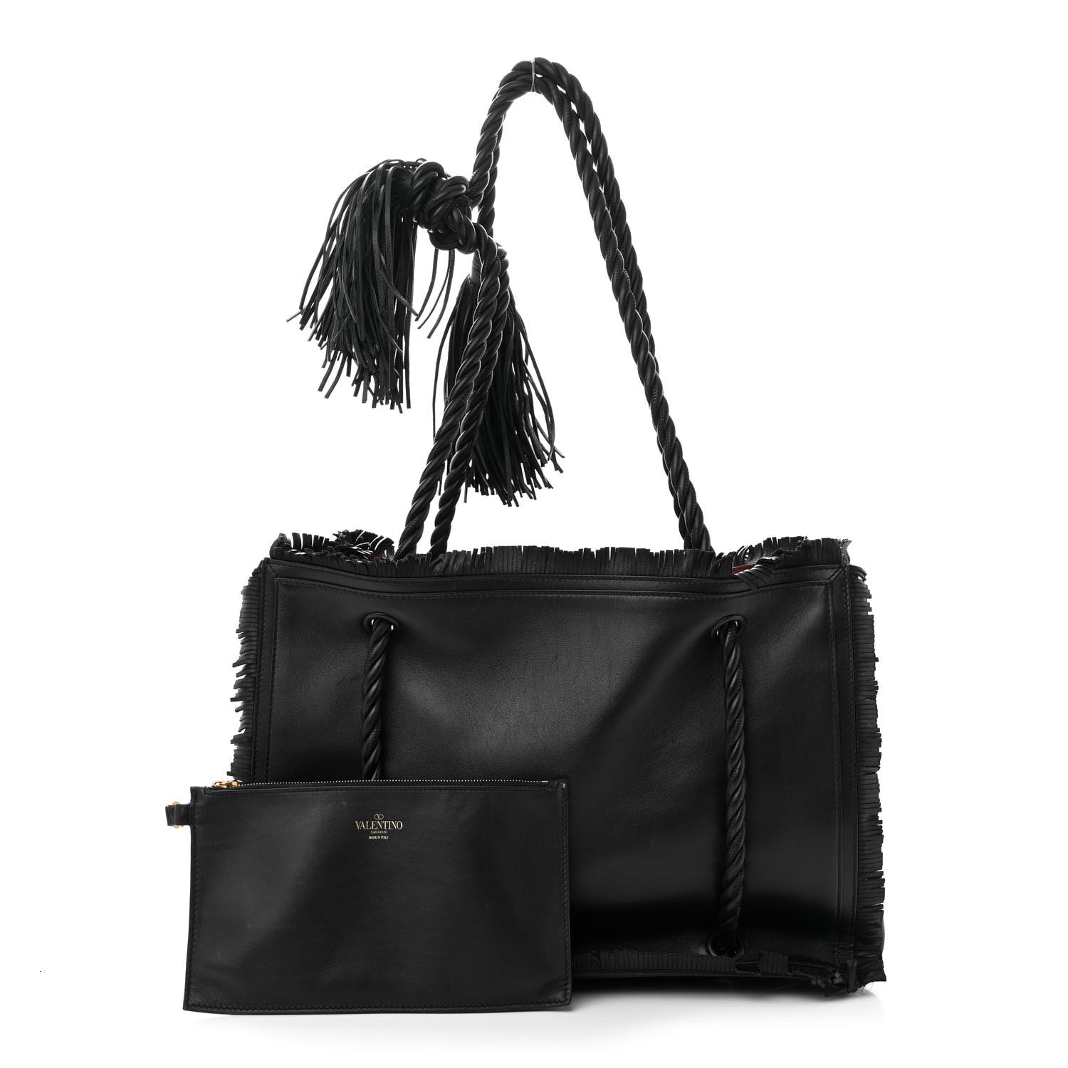 Valentino Garavani Calfskin The Rope Shopper Black 3 of 11