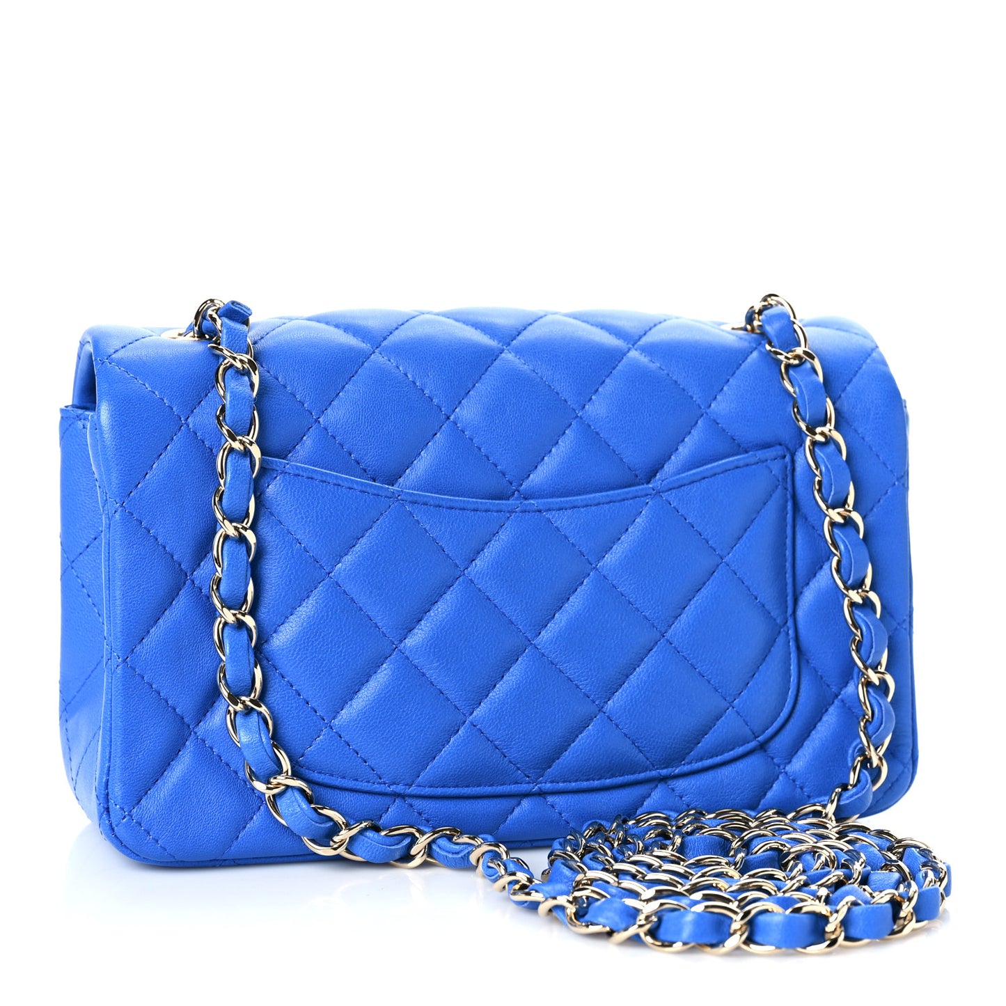 Lambskin Quilted Mini Rectangular Flap Royal Blue