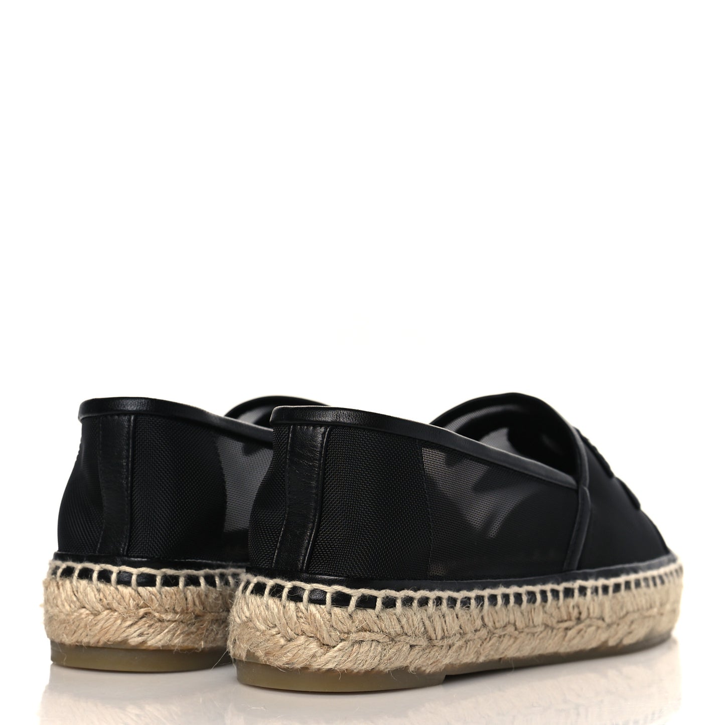 Mesh Grosgrain CC Espadrilles 36 Black