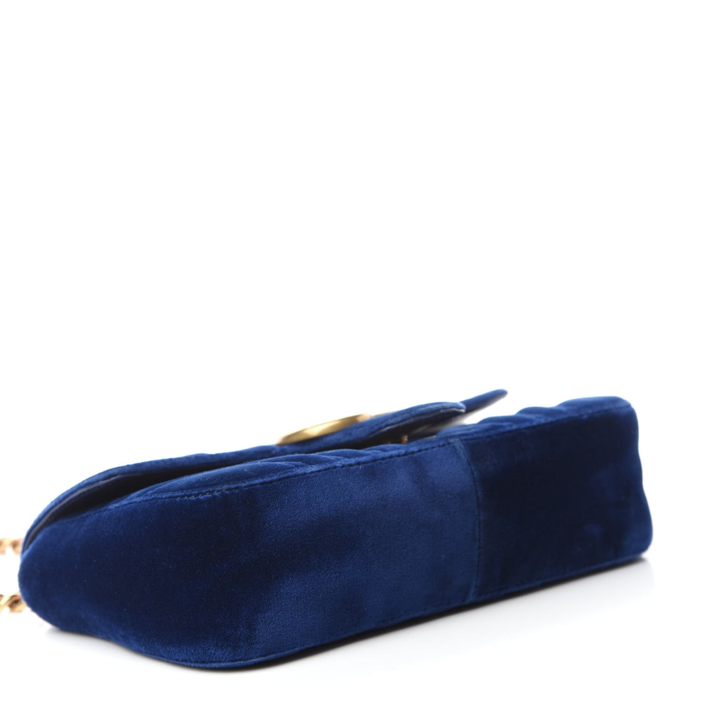 Velvet Matelasse Mini GG Marmont Shoulder Bag Cobalt Blue