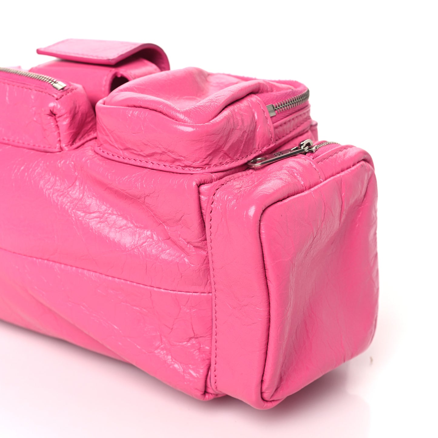 Agneau Arena Superbusy XS Sling Zip Shoulder Bag Hot Pink