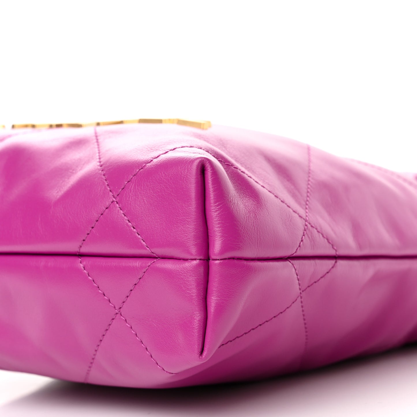 Shiny Calfskin Quilted Mini Chanel 22 Purple