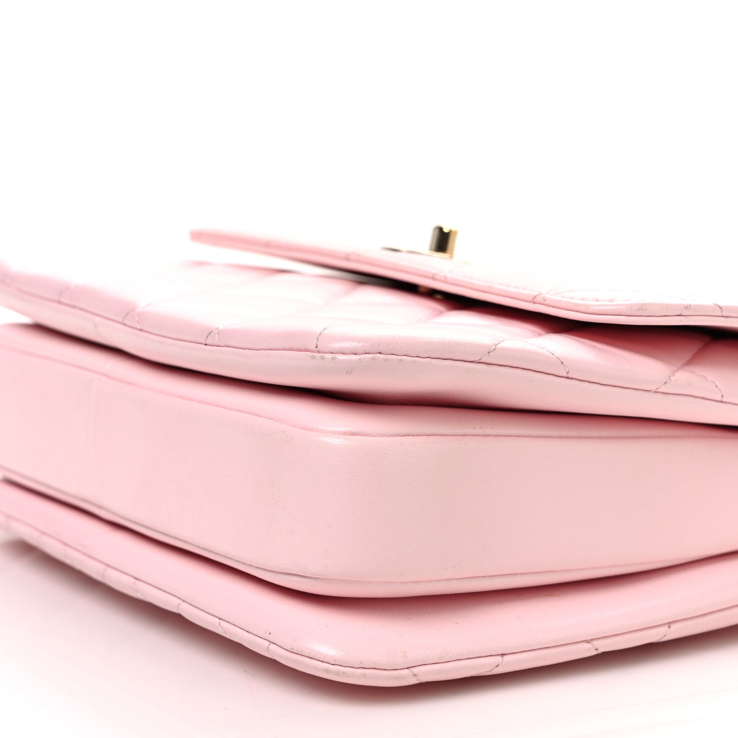 Lambskin Quilted Small Trendy CC Flap Dual Handle Bag Light Pink