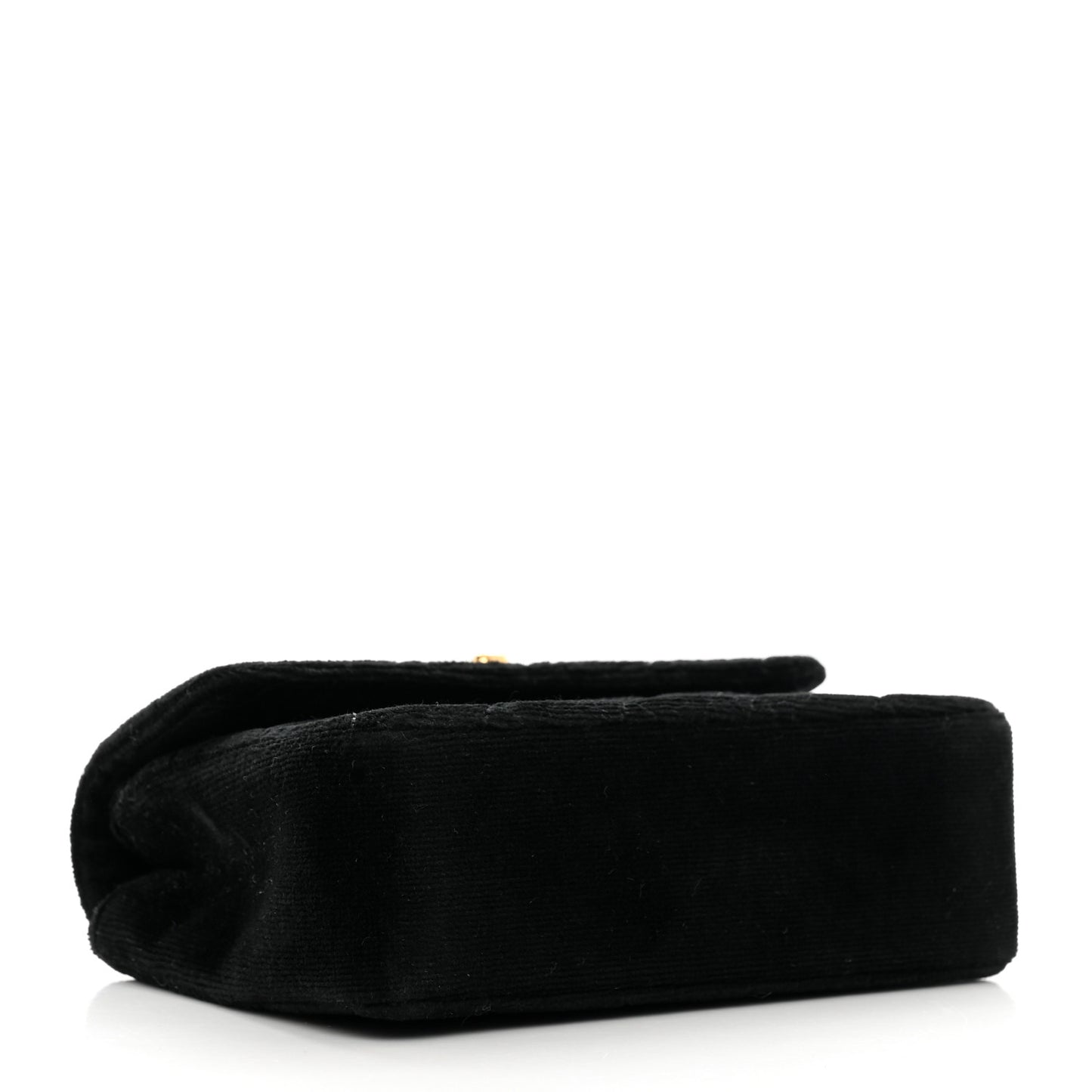 Velvet Quilted Extra Mini Rectangular Flap Black
