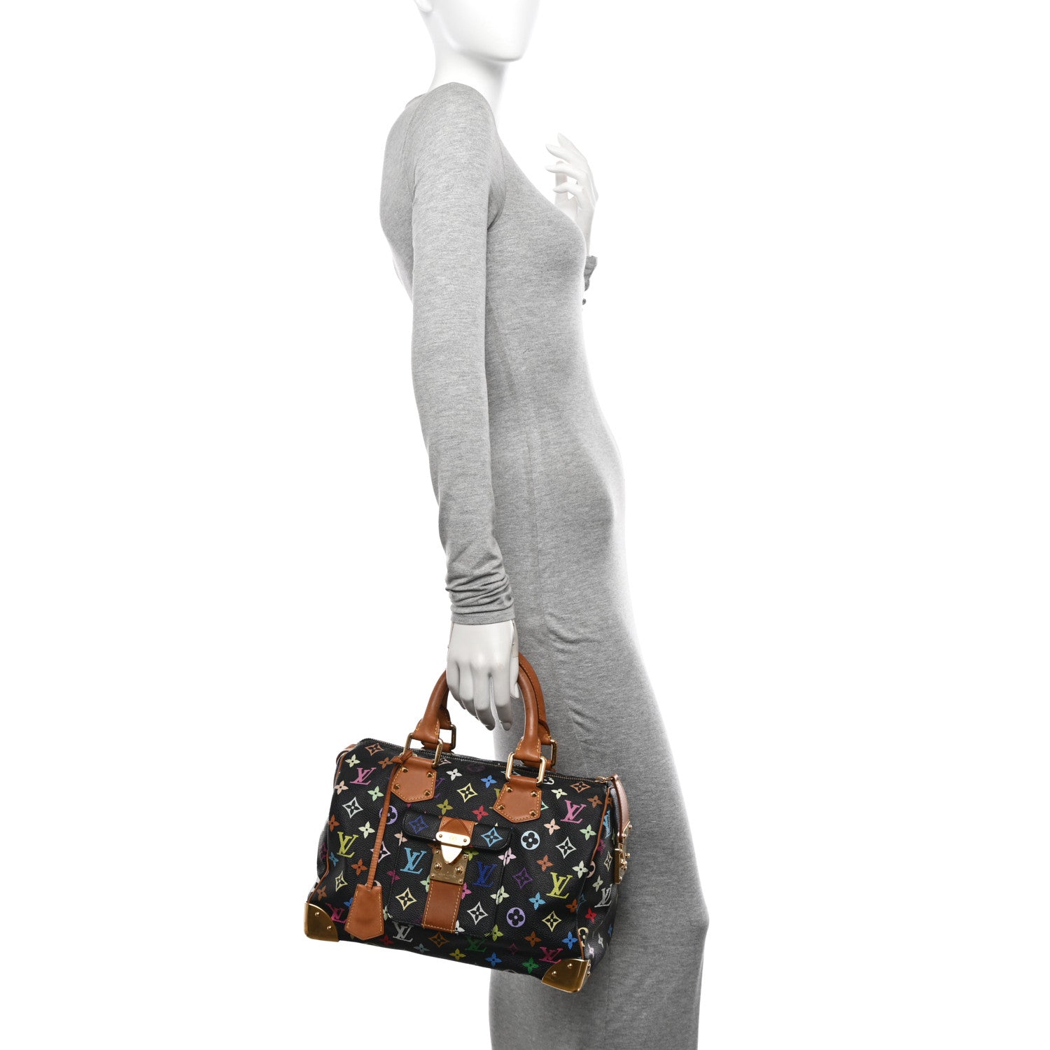 Louis Vuitton Monogram Multicolor Speedy 30 Black 2 of 10