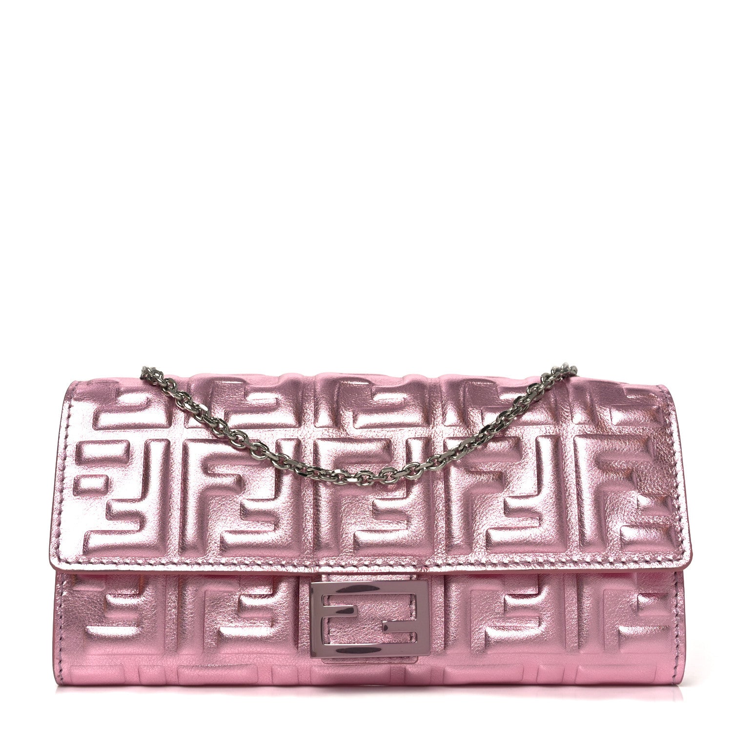 Fendi Vitello Catalan Mirror FF 1974 Embossed Continental Wallet