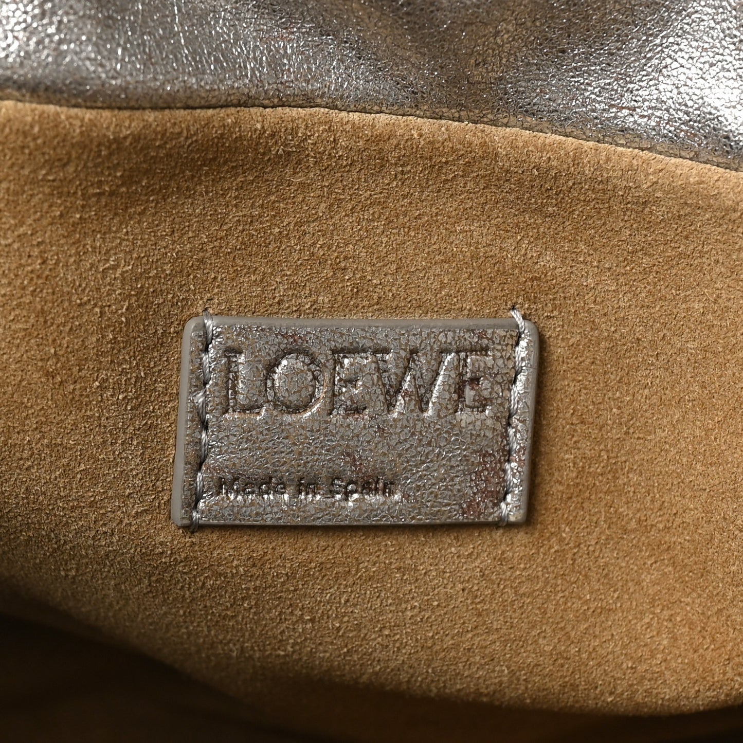 Distressed Metallic Lambskin Medium Flamenco Knot Bag Silver