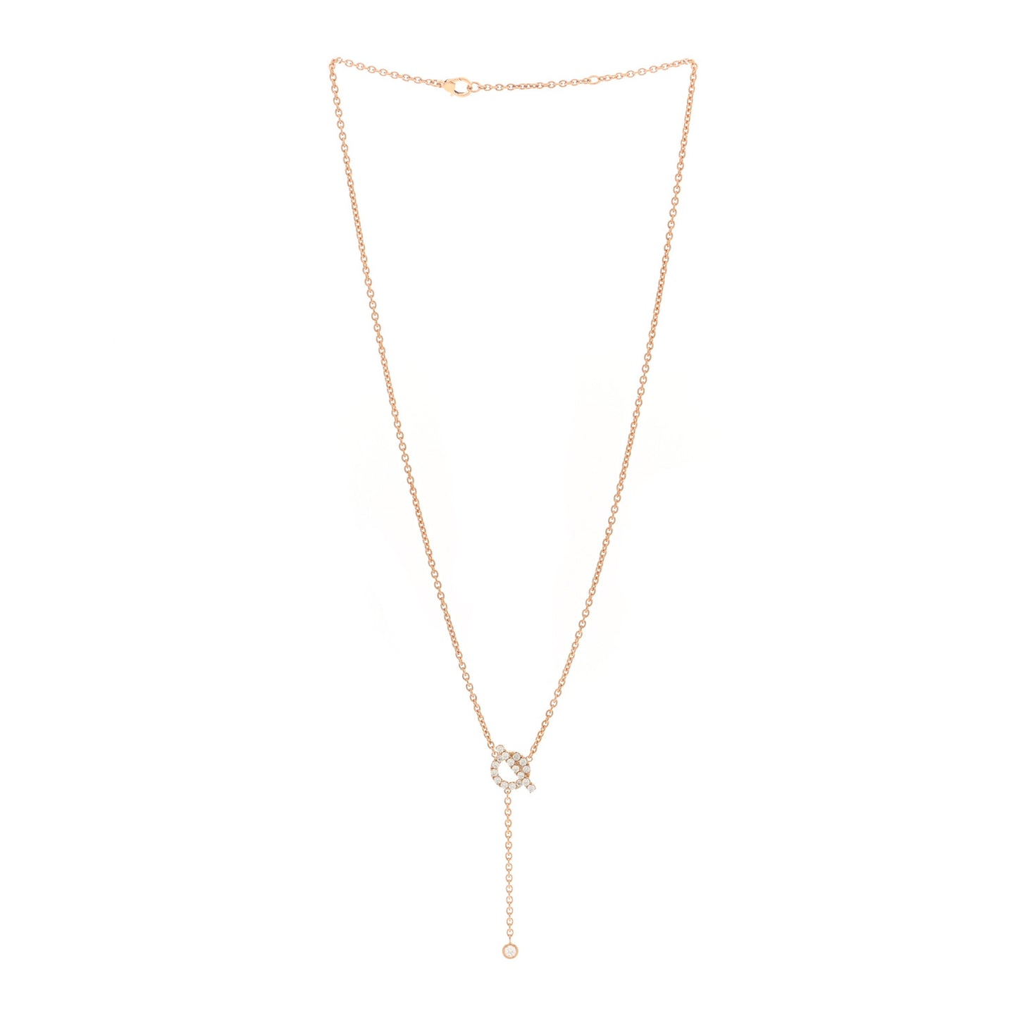 18K Rose Gold Diamond Finesse Lariat Necklace