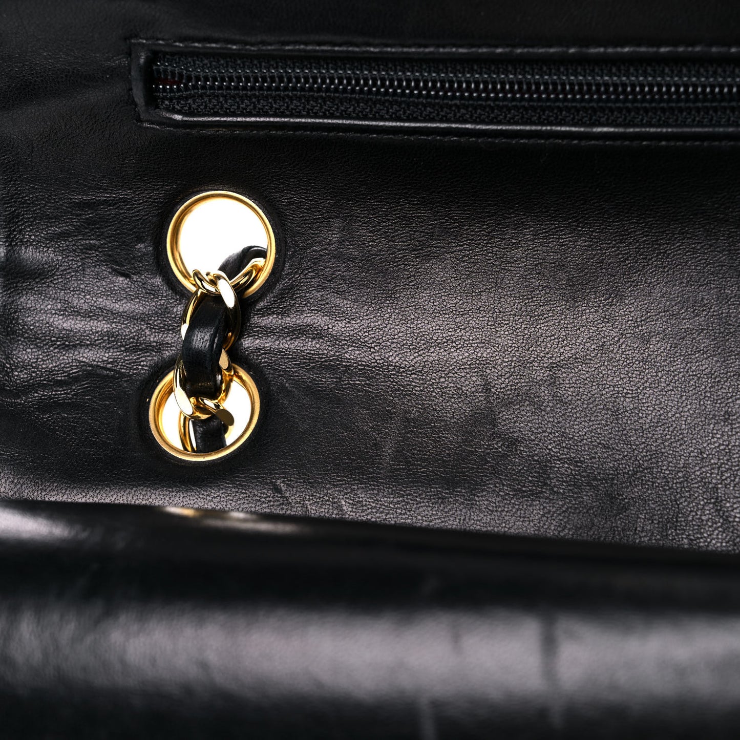Lambskin Quilted Small Double Flap Black