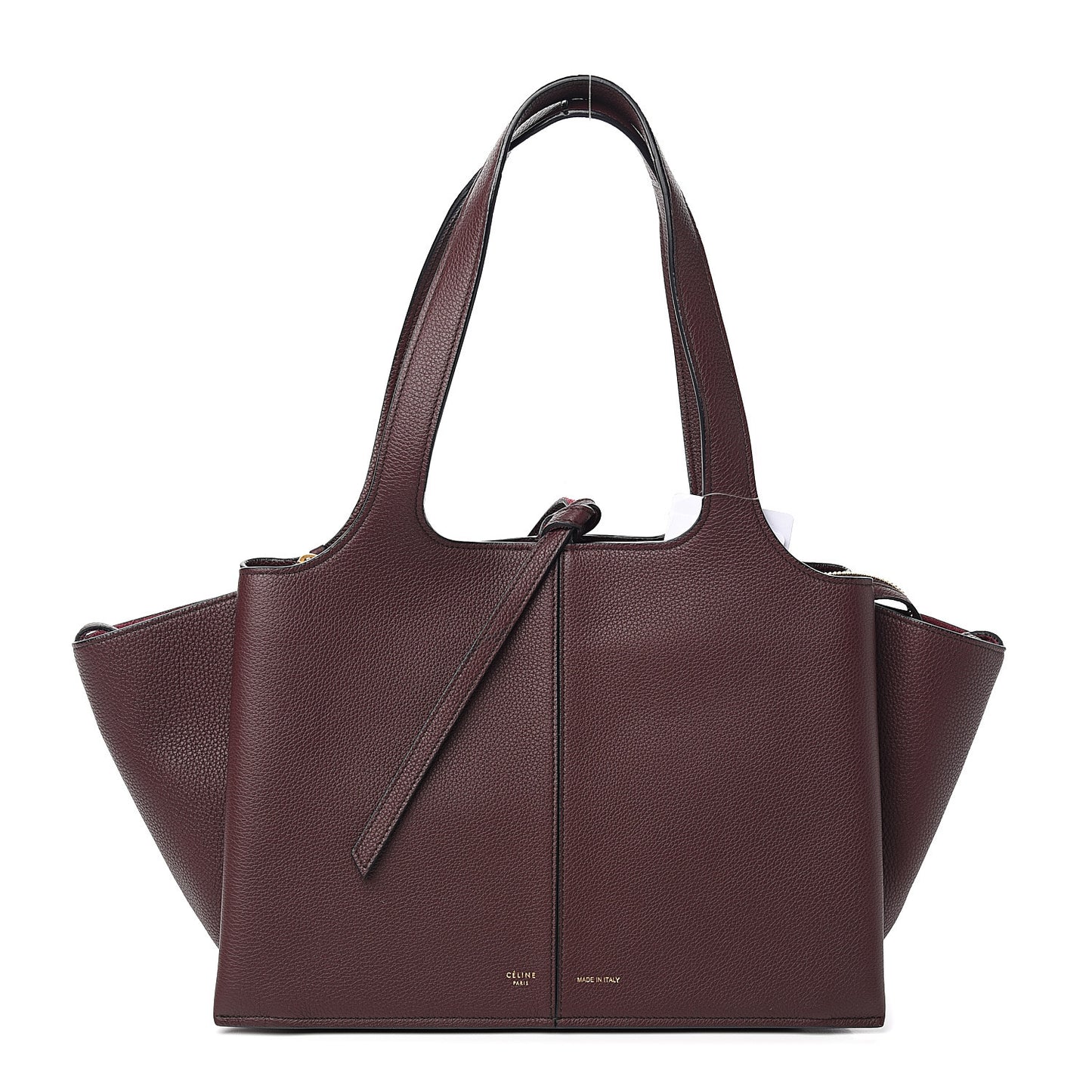 Baby Grained Calfskin Small Tri-Fold Bag Burgundy