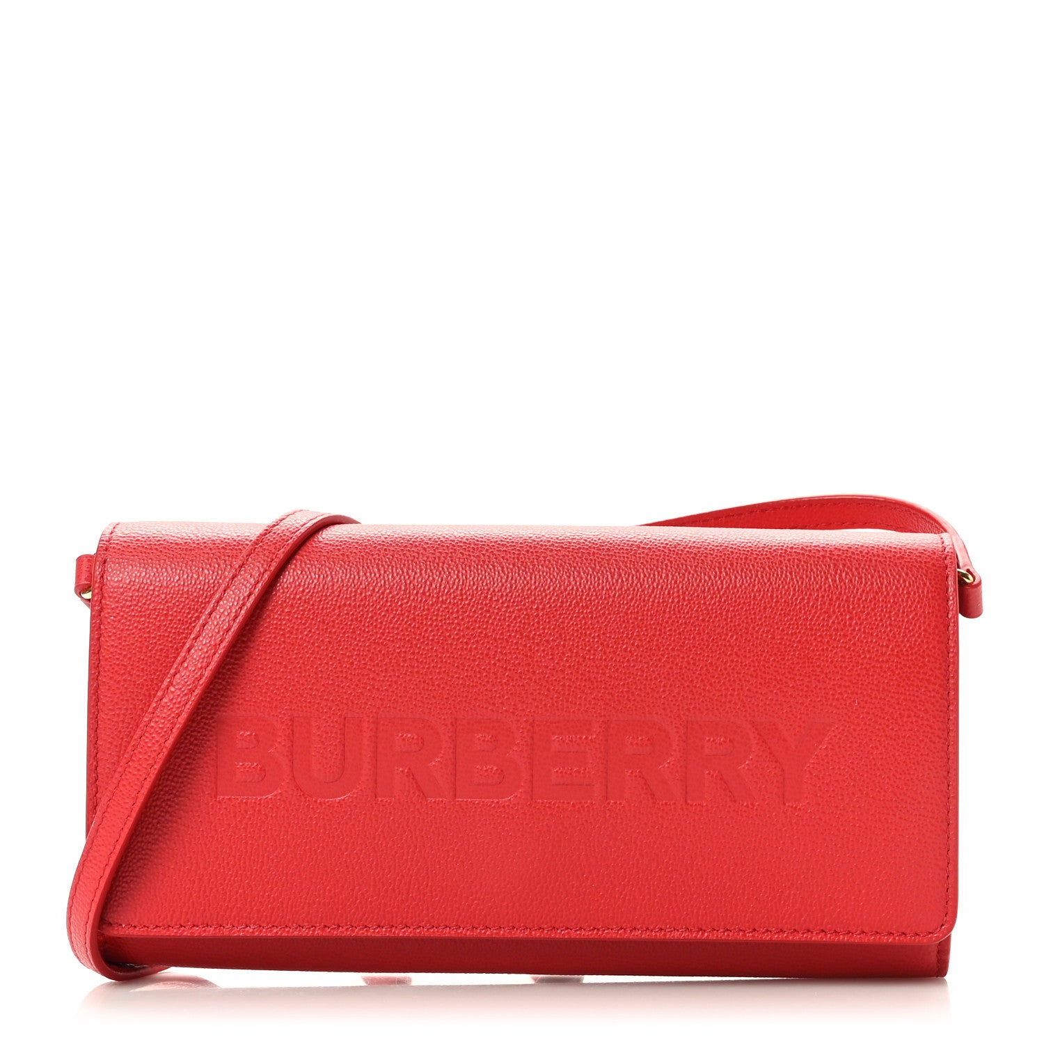 Burberry Calfskin Logo Hazelmere Wallet With Detachable Strap Red 1 of 9