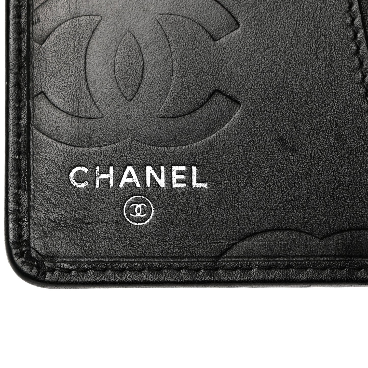 Calfskin Quilted Small Cambon Agenda Planner Black