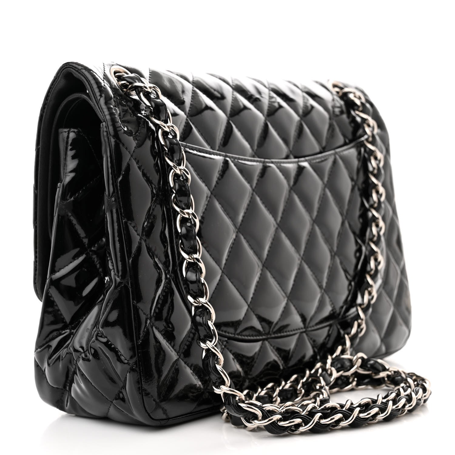 Chanel Patent Quilted Jumbo Double Flap Black 3 of 12
