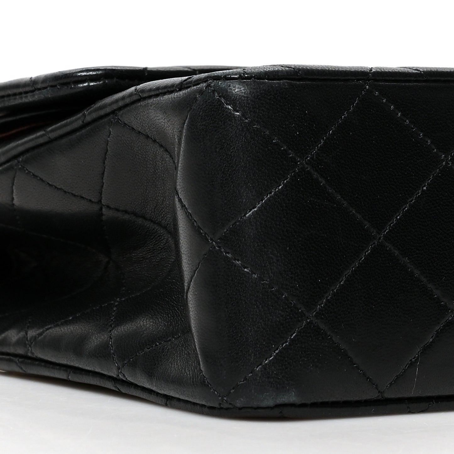 Lambskin Quilted Medium Double Flap Black