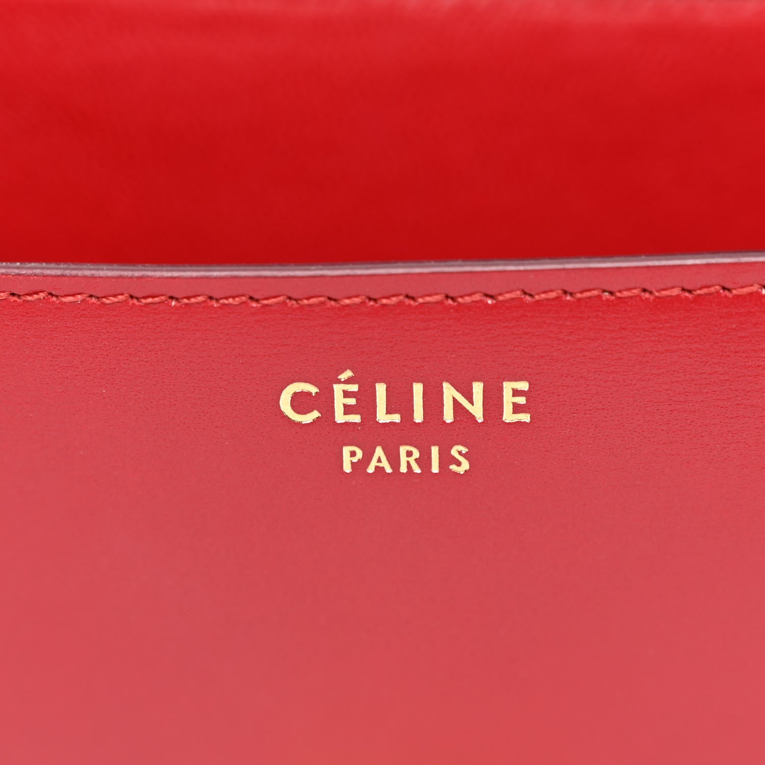 Celine Box Calfskin Medium Classic Box Flap Bag Red 6 of 13