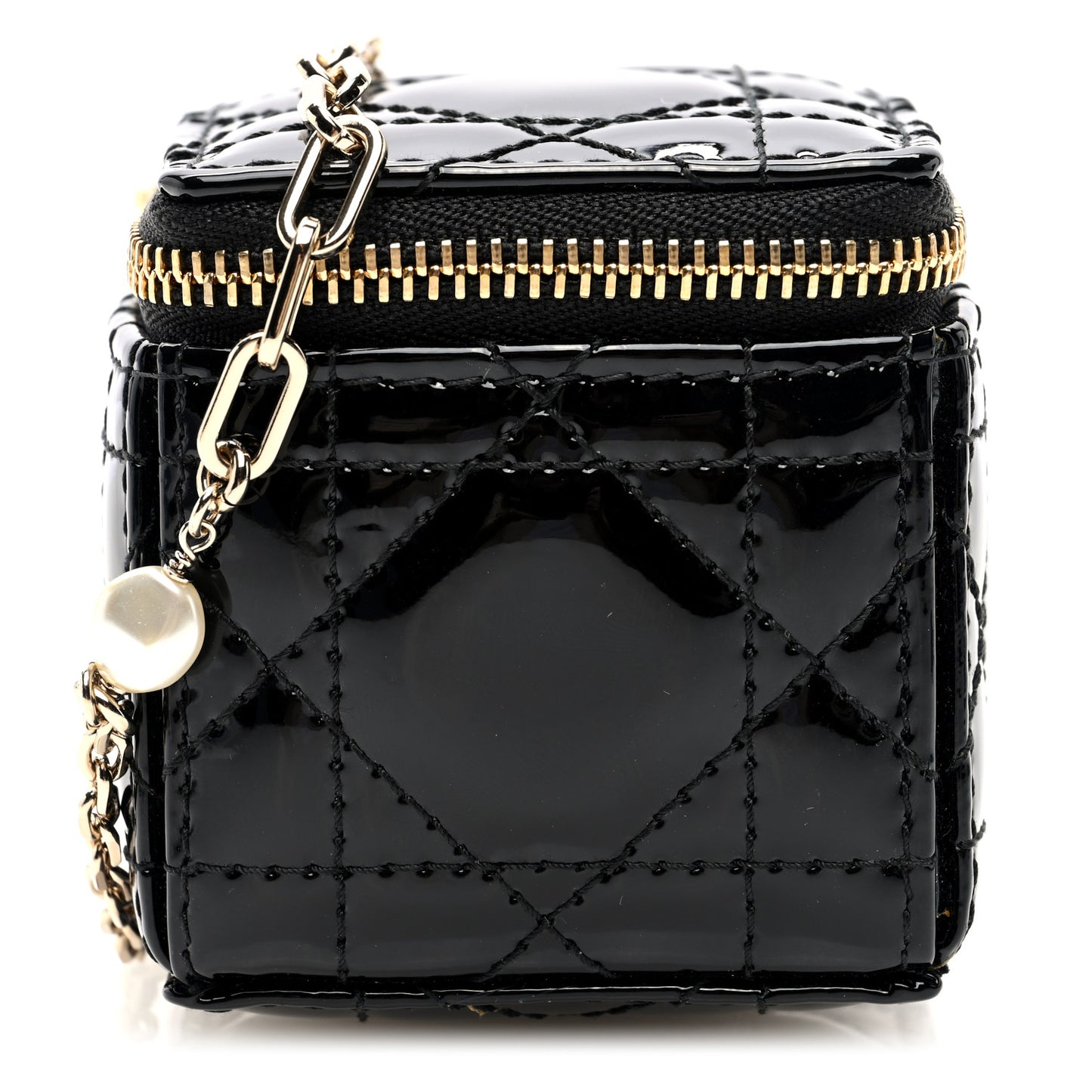Patent Cannage Cube Wristlet Black