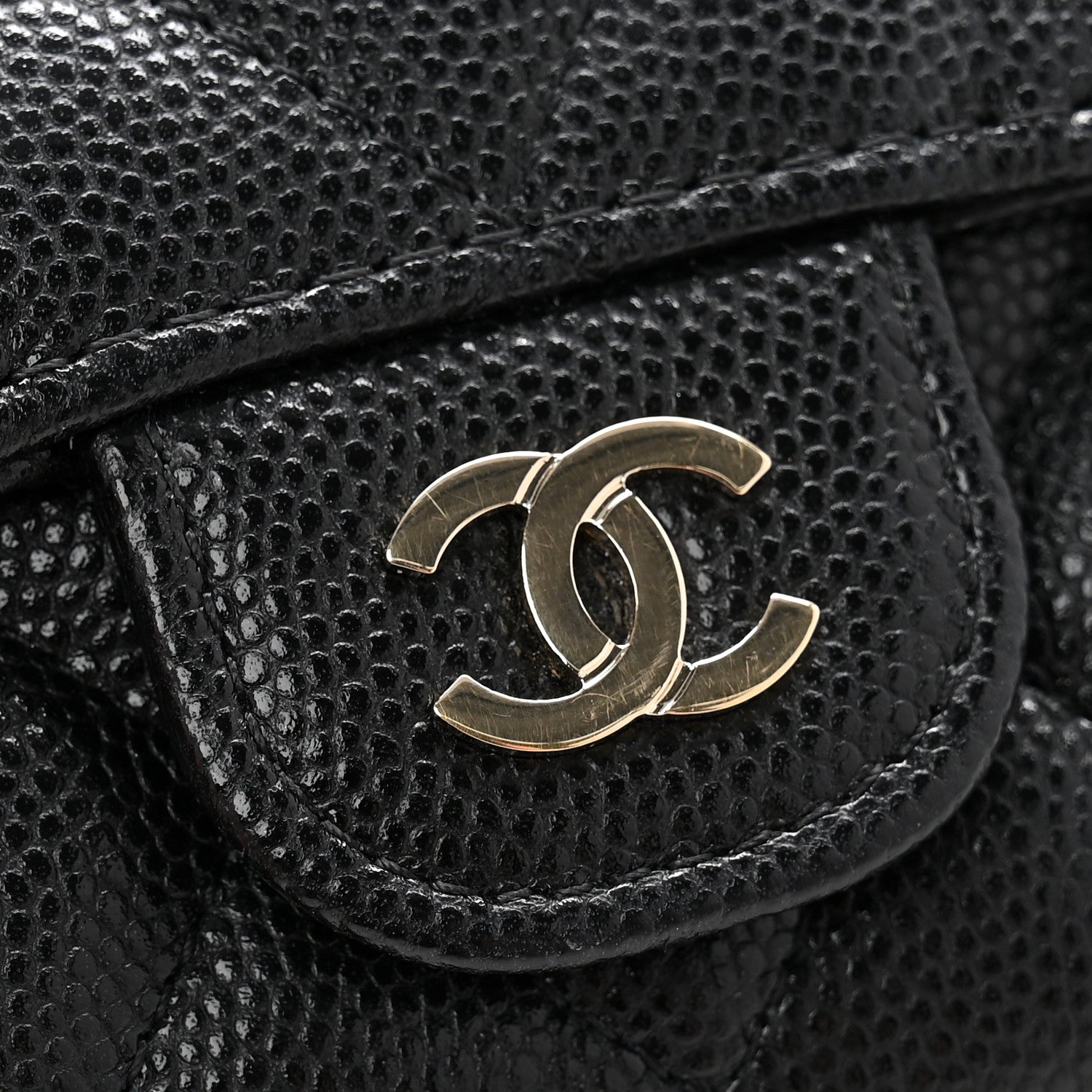 Chanel Caviar Quilted Flap Card Holder Wallet Black 9 of 9