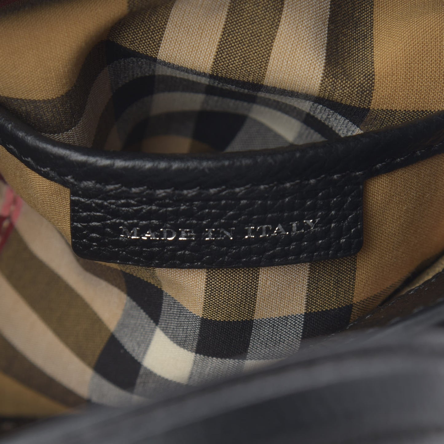 Grainy Calfskin House Check Grommet Baby Banner Tote Black