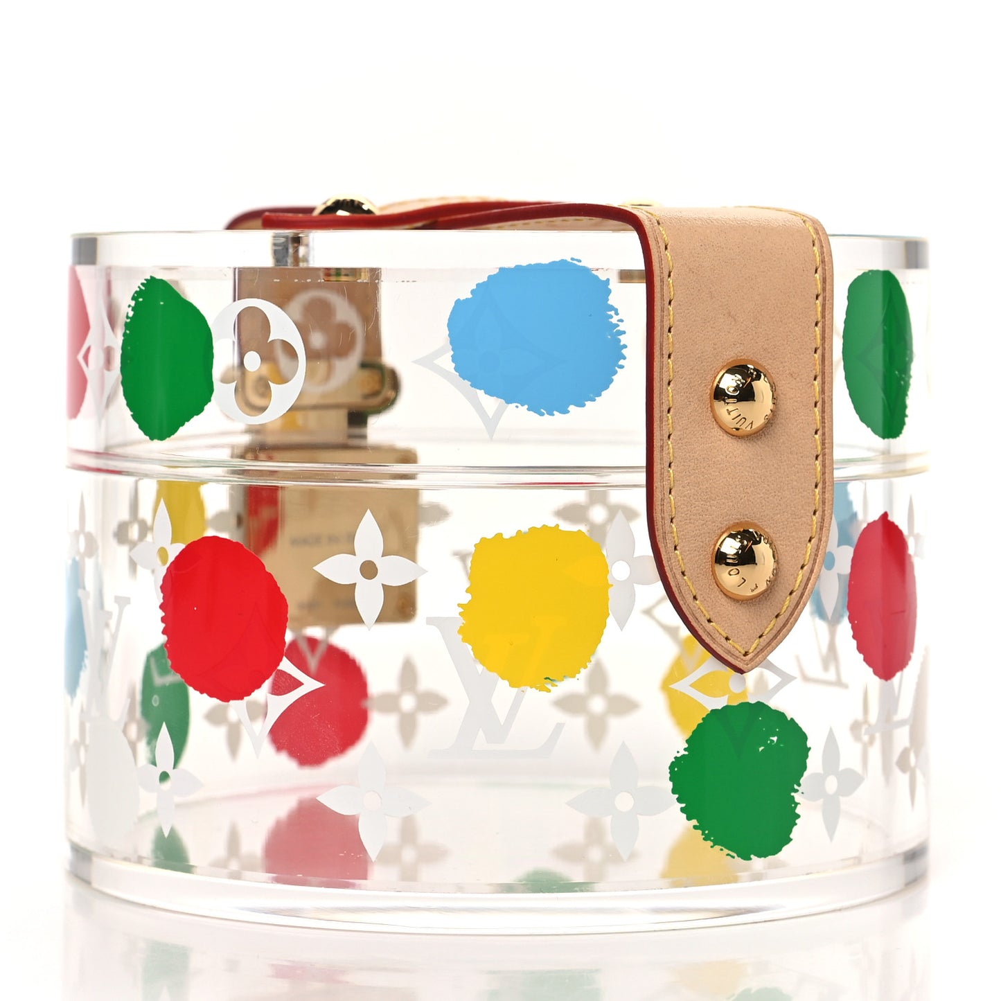LV x YK Transparent Plexiglass Monogram Painted Dots Box Scott Multicolor