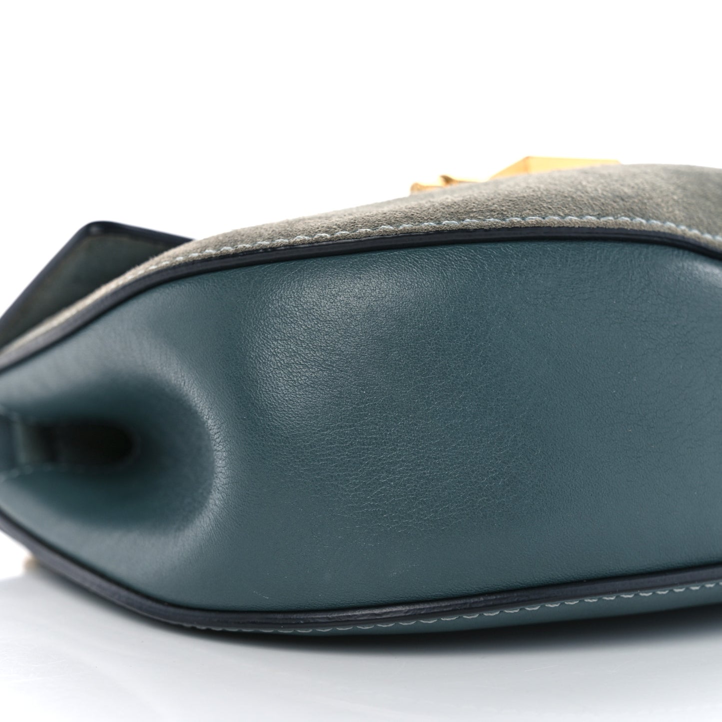 Suede Smooth Calfskin Mini Drew Shoulder Bag Cloudy Blue