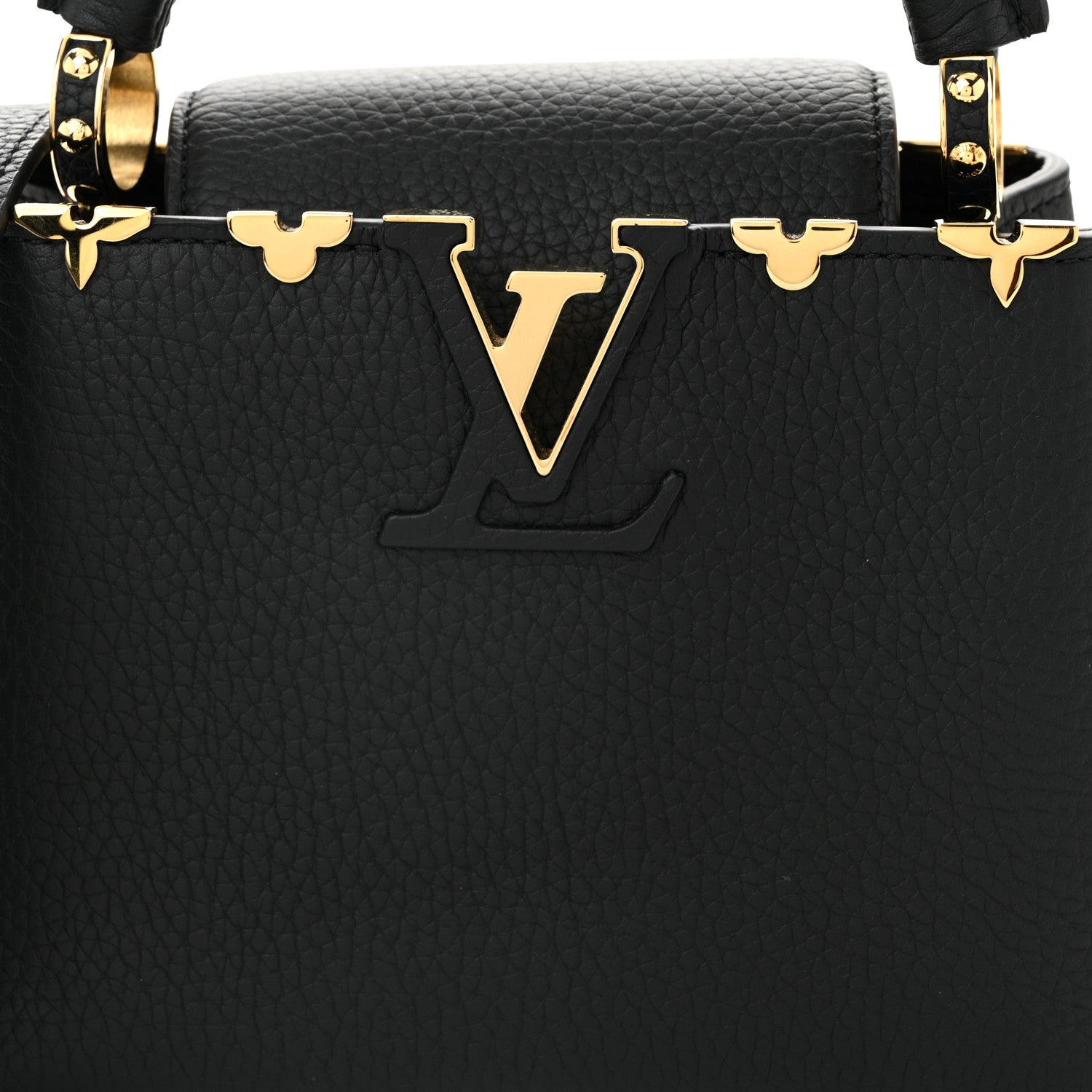 Louis Vuitton Taurillon Embellished Flower Crown Capucines Mini Black 7 of 10