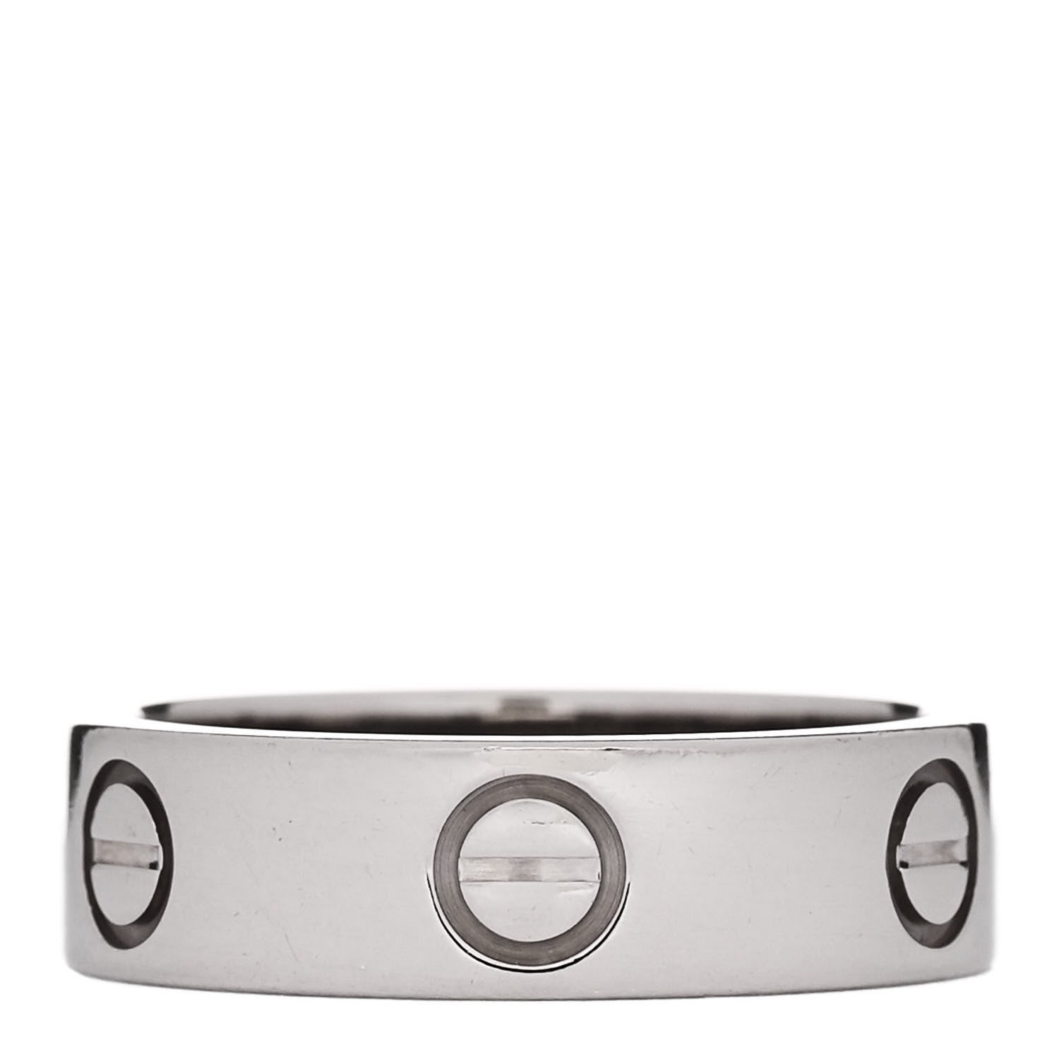 Cartier 18K White Gold 5.5mm LOVE Ring 53 6.5 3 of 5