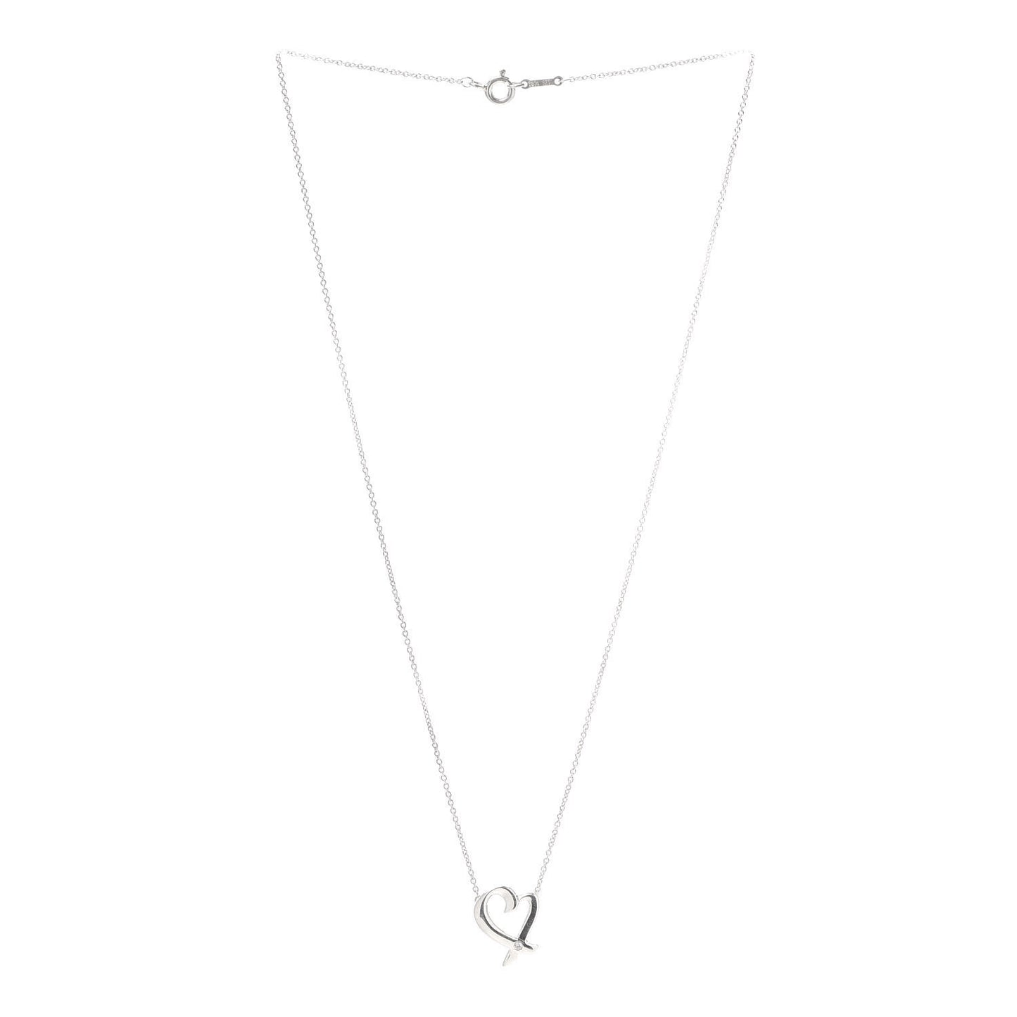 Sterling Silver Diamond Paloma Picasso Loving Heart Necklace