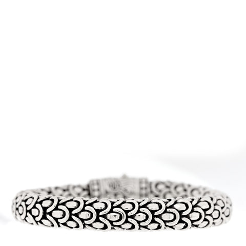 Sterling Silver 18K Yellow Gold Diamond 11mm Naga Bracelet
