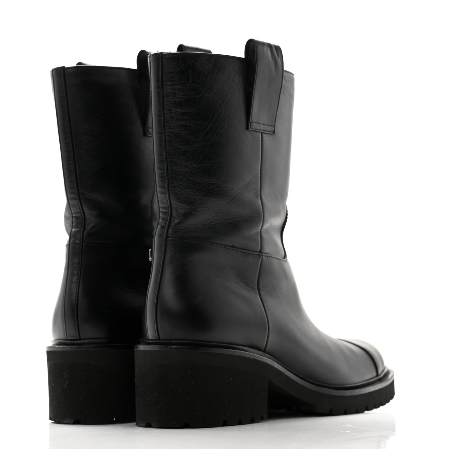 Calfskin CC Ankle Boots 37.5 Black
